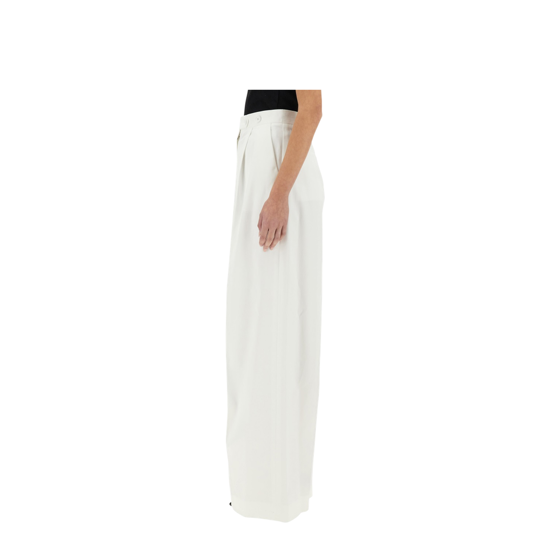 Pleated Pants - White - Image 4
