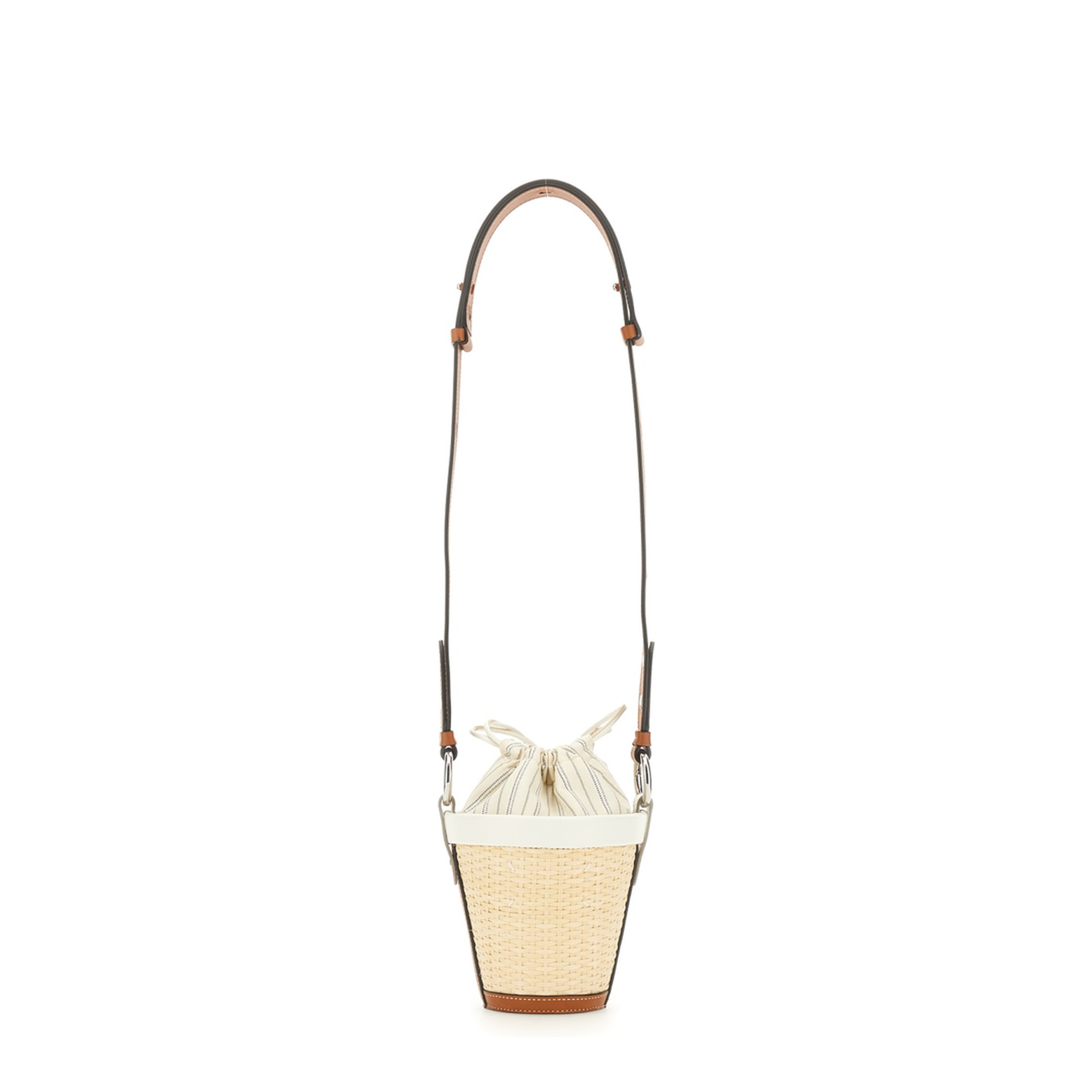 Fire Medium Raffia Bucket Bag - Off-White/Ivory - Image 2