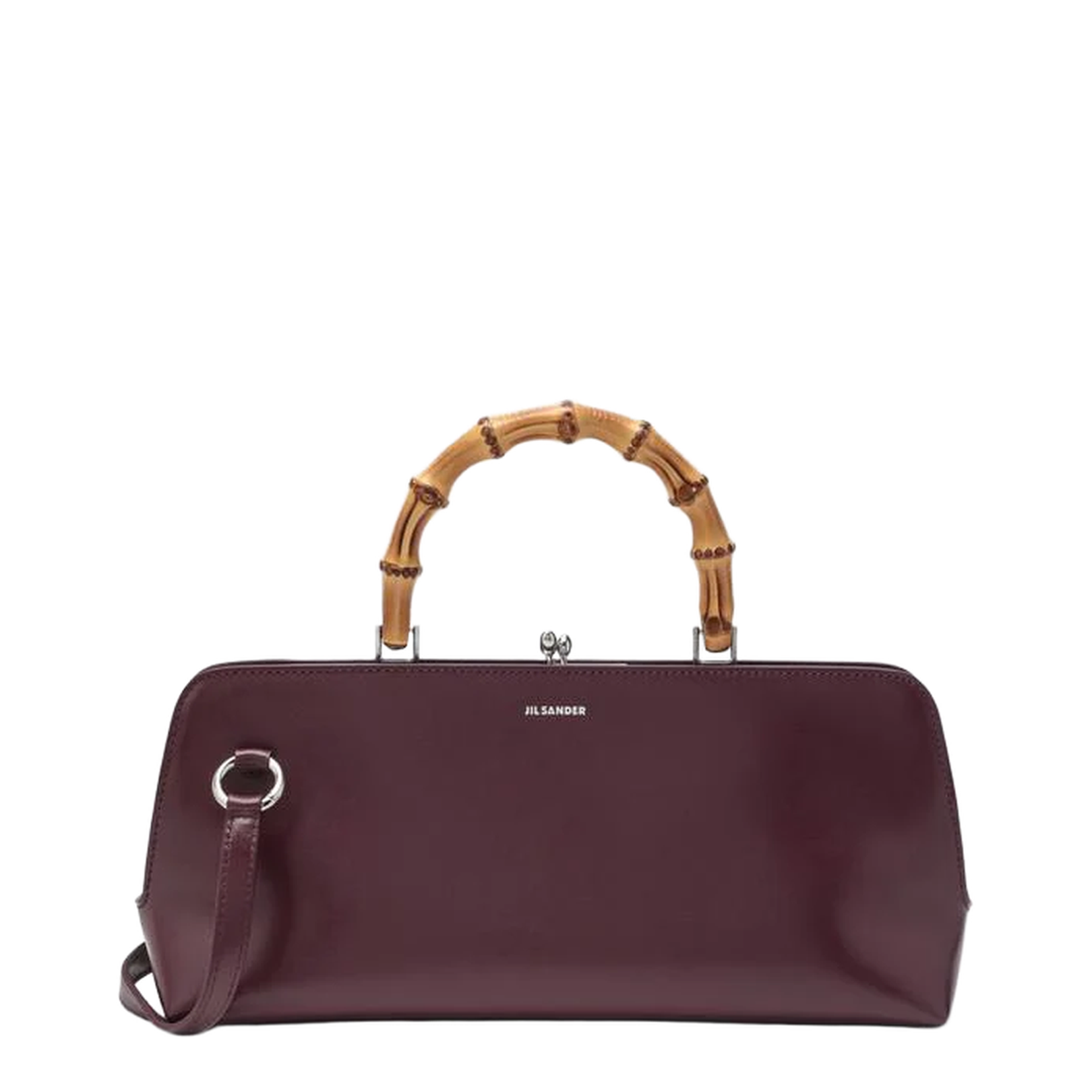 Small Shoulder Bag in Burgundy Calf Leather - Image 1