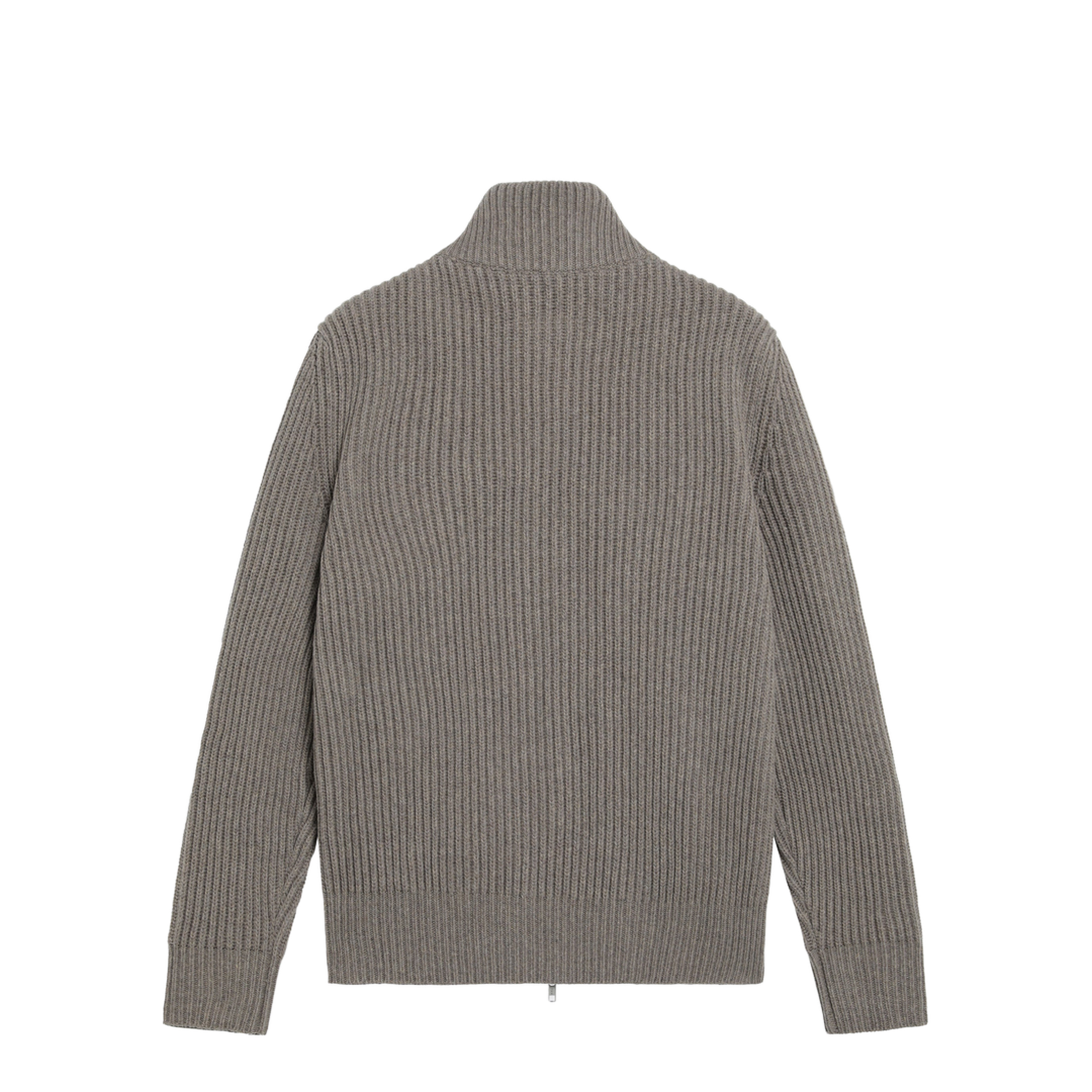Beige Mélange Wool Cardigan - Image 2