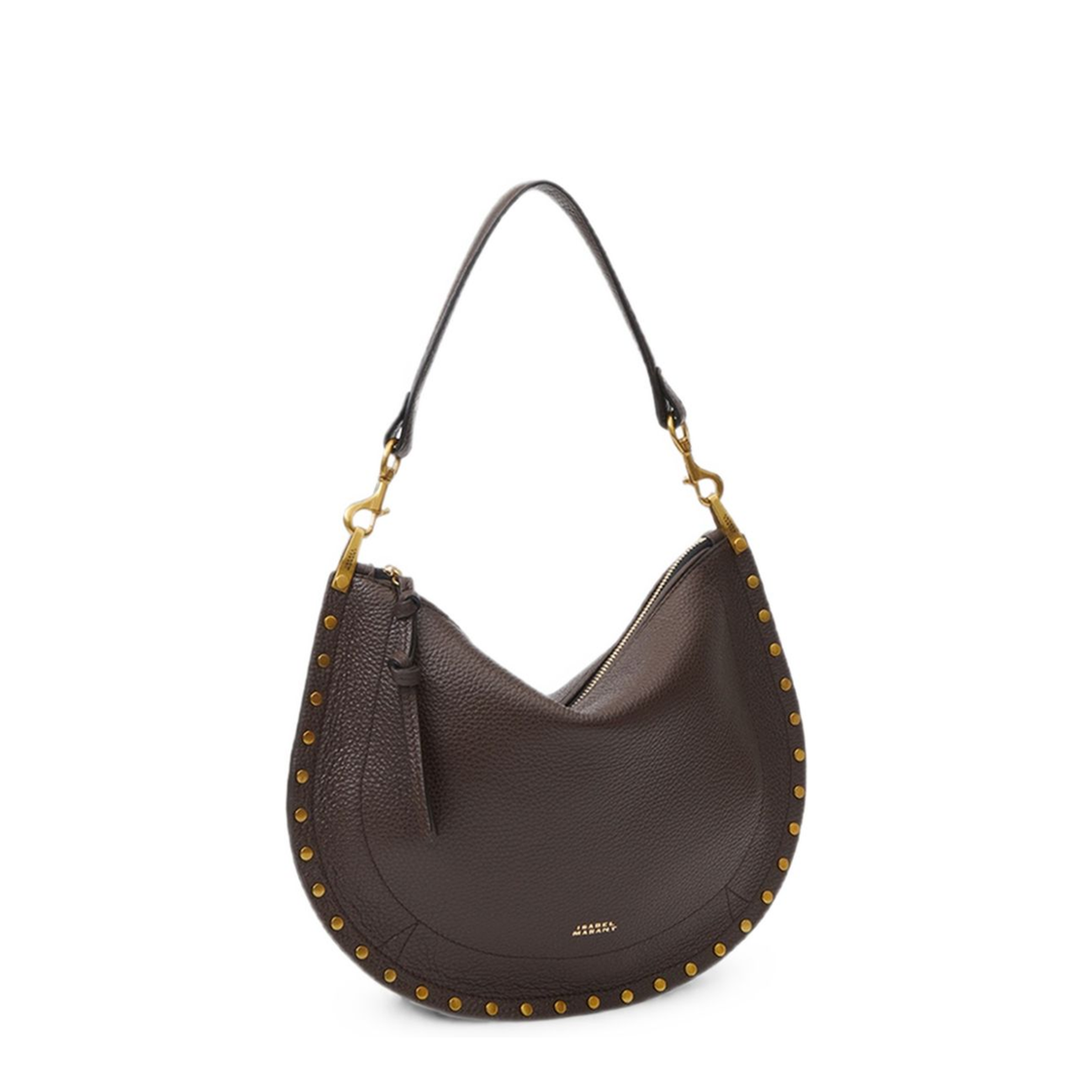 Grained Leather Crossbody Bag - Coffee - Image 3