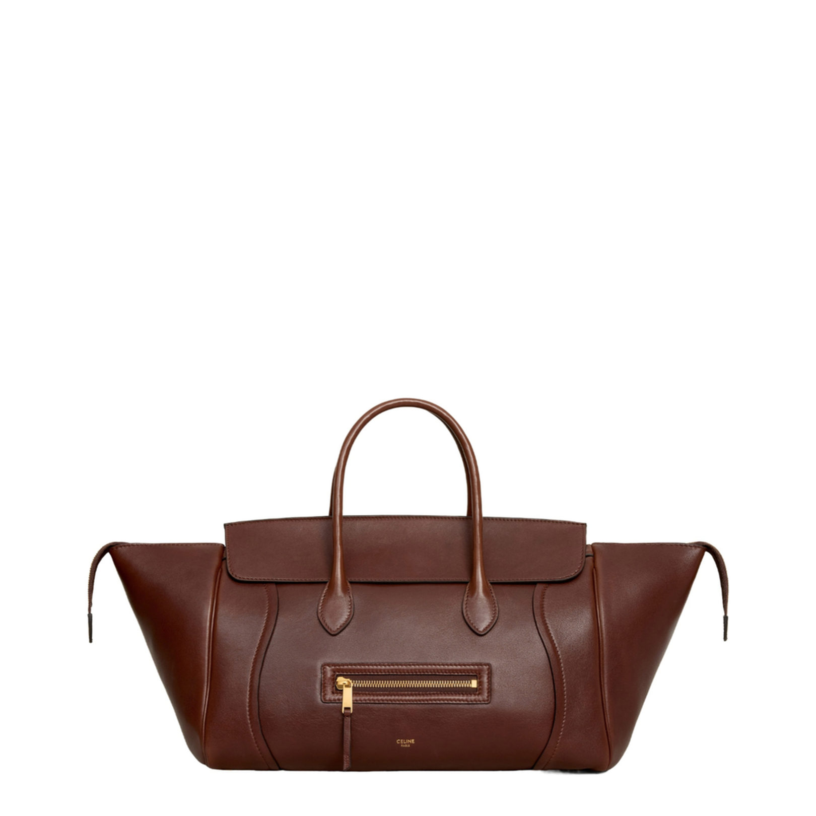 Medium New Luggage Bag Leather Brown - Image 1