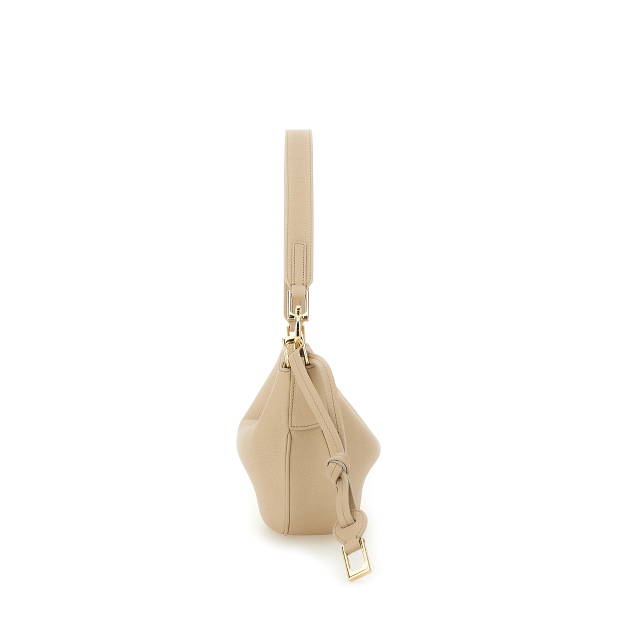 Small Hobo Shoulder Bag - Beige - Image 4