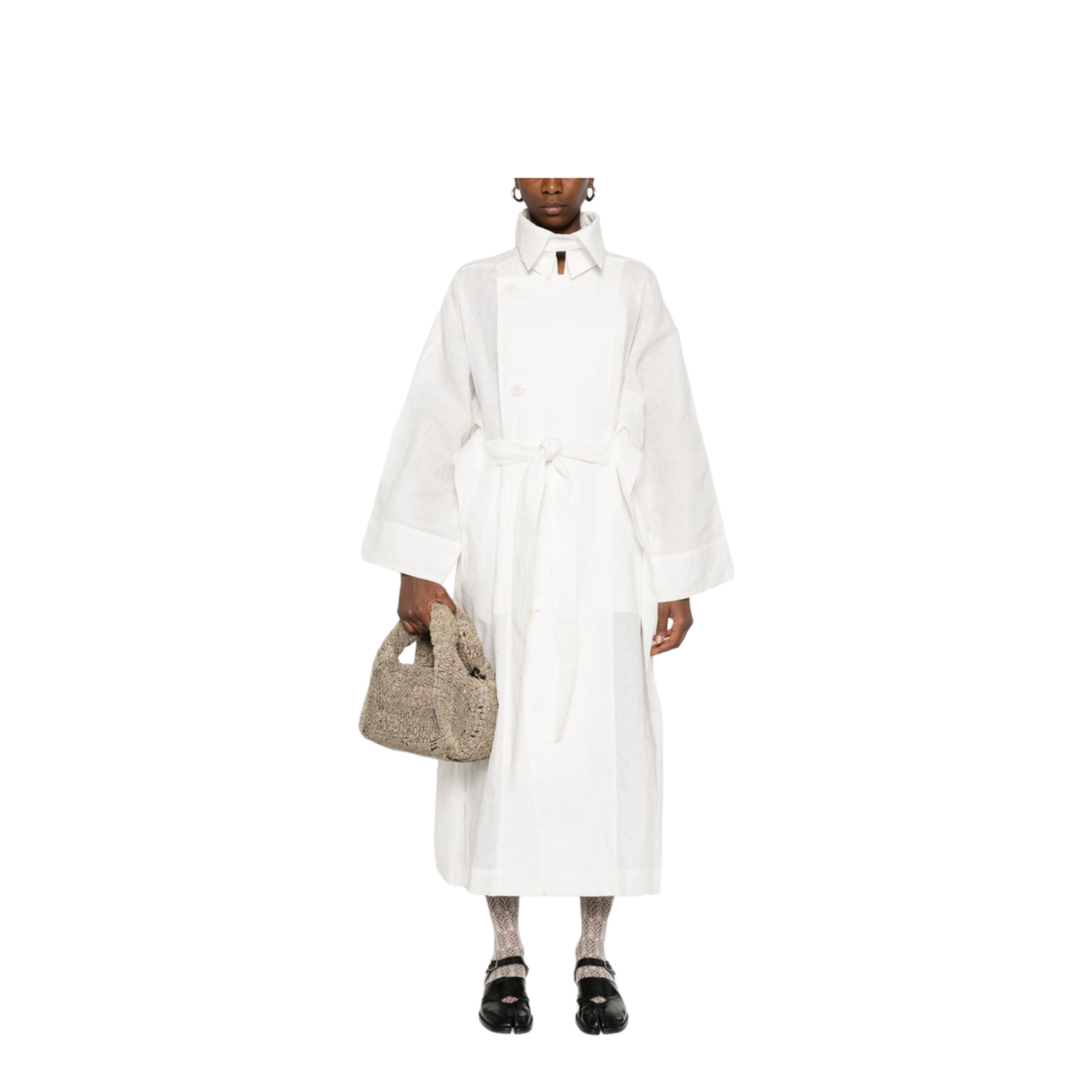 Double-Breasted Button Fastening Coat - Image 4