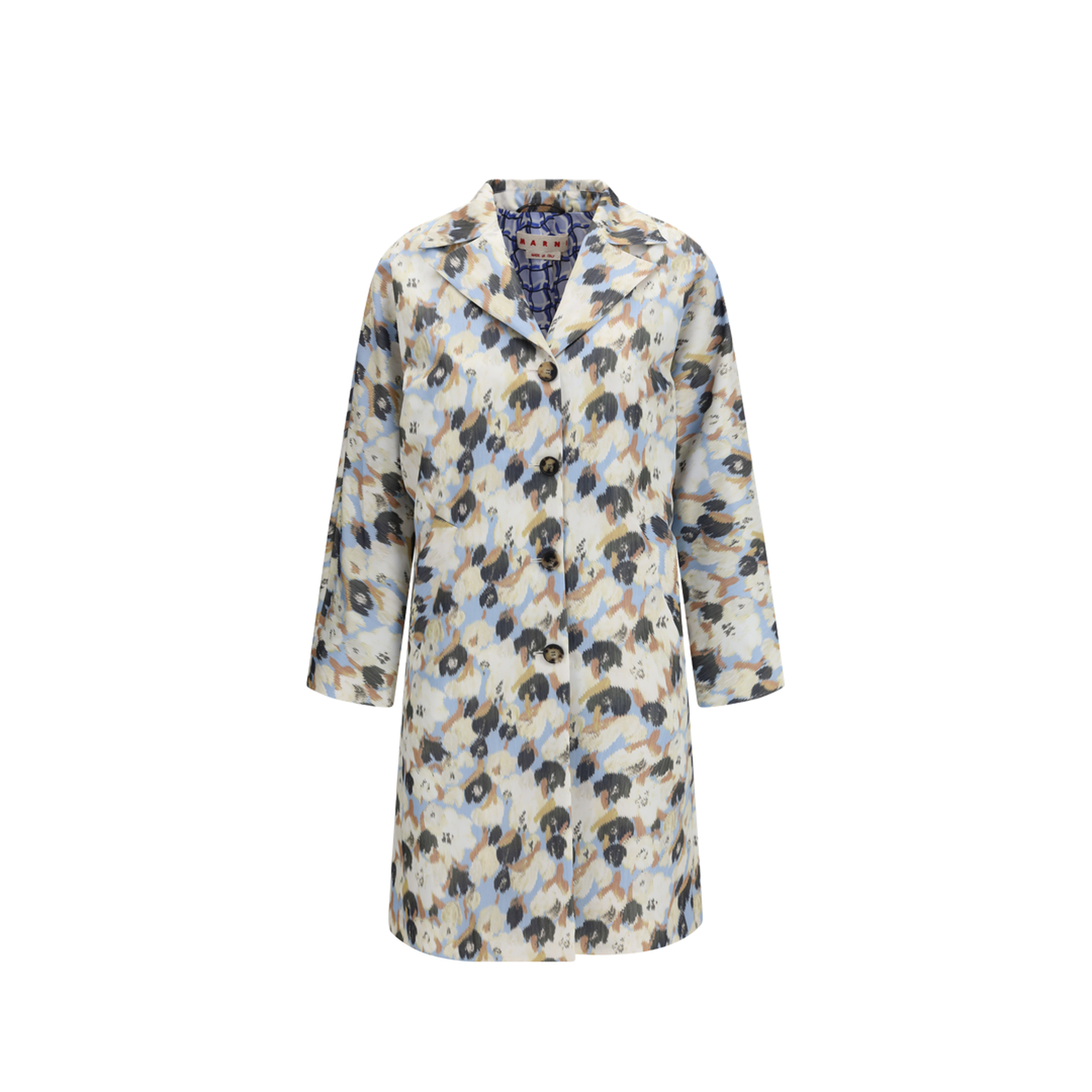 Printed Button Parka Coat - Image 1
