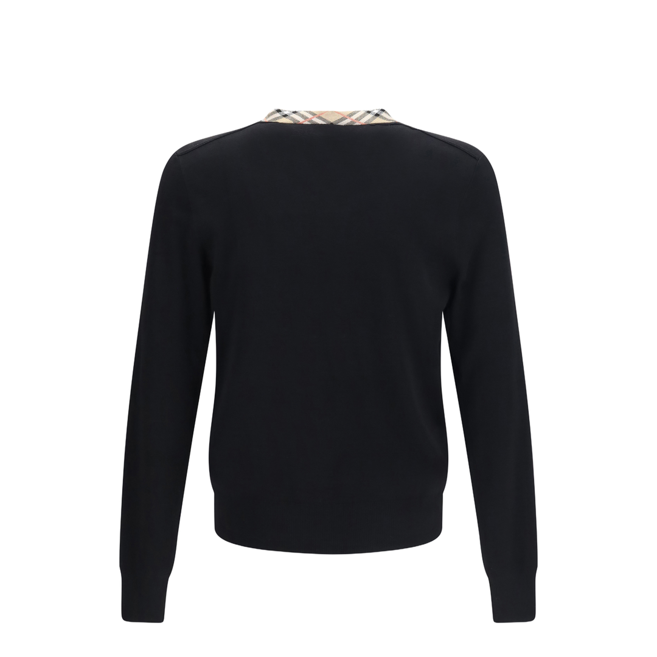Check Trim Wool Sweater - Image 2