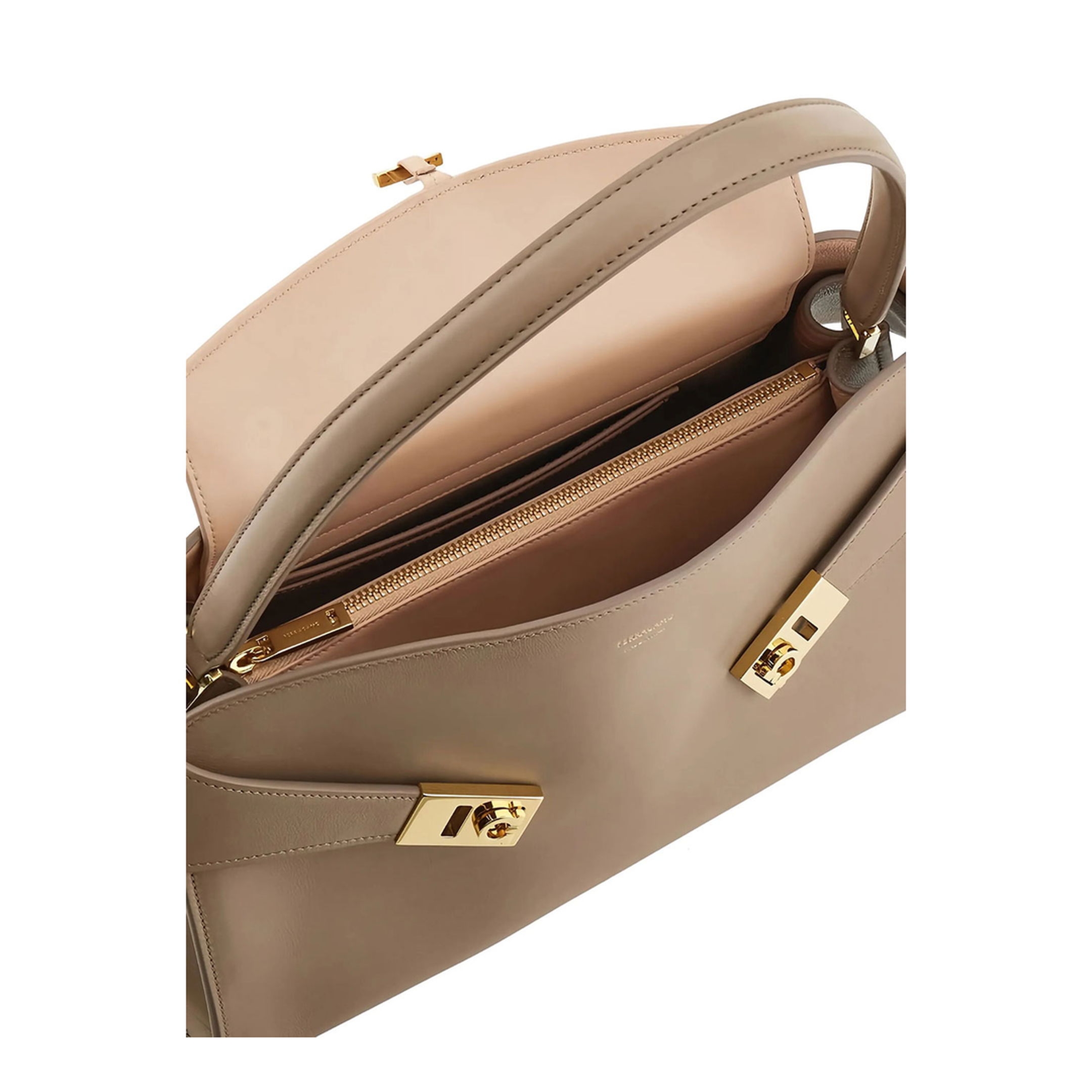 Hug Soft Medium Calf Leather Shoulder Bag - Gray - Image 5