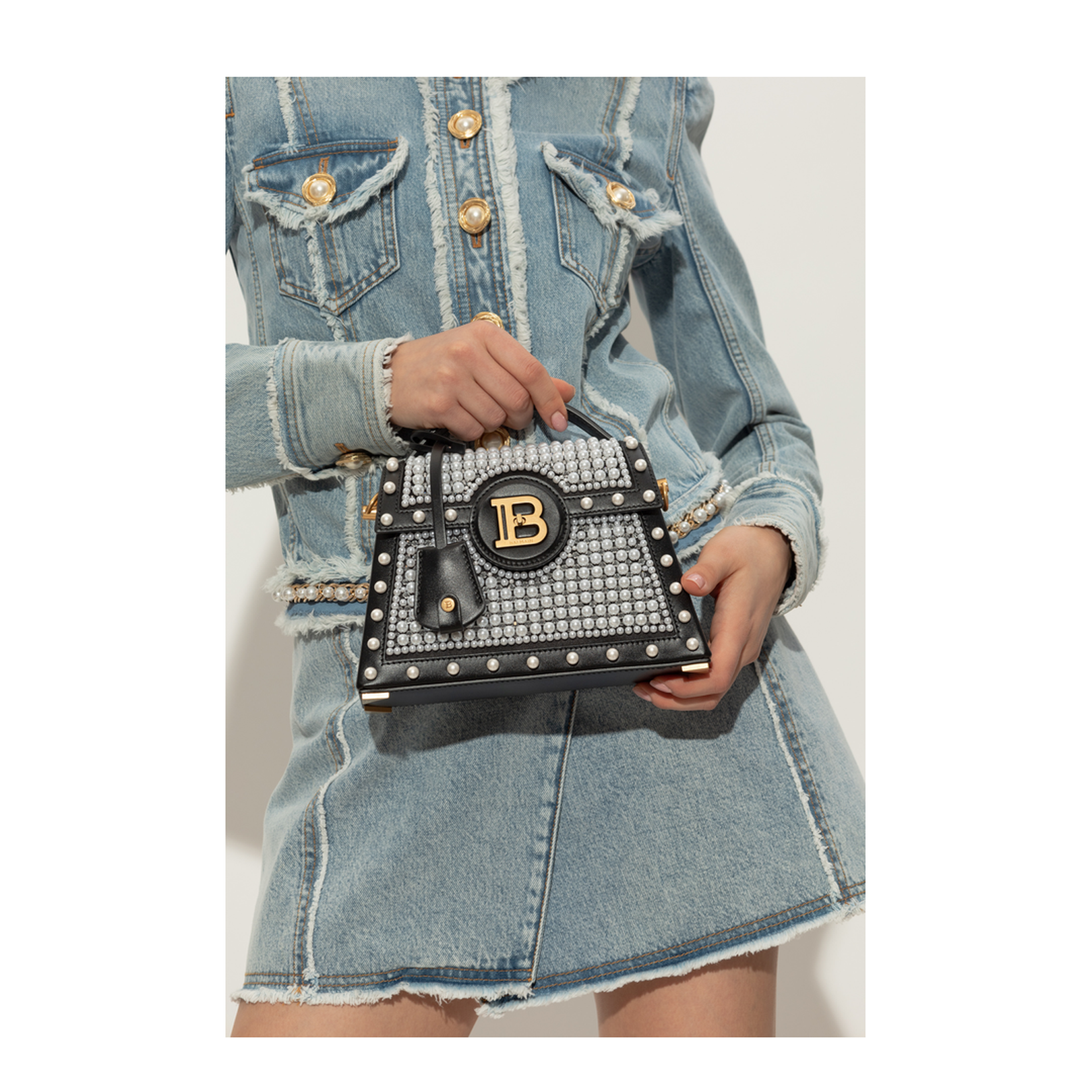 B-Buzz Dynasty Bag in Leather and Embroidered Satin - Image 2