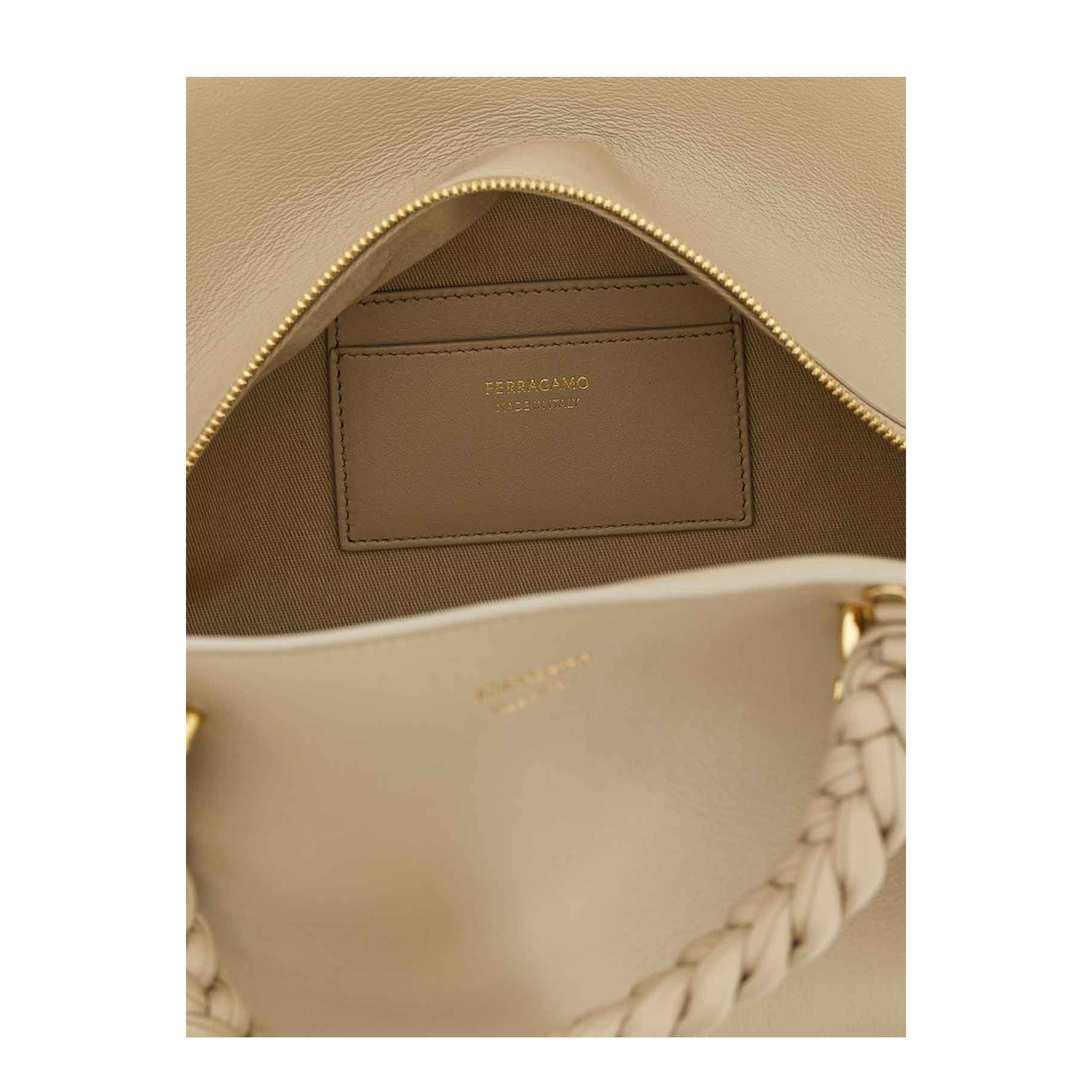 Handbag (M) Leather Beige - Image 4