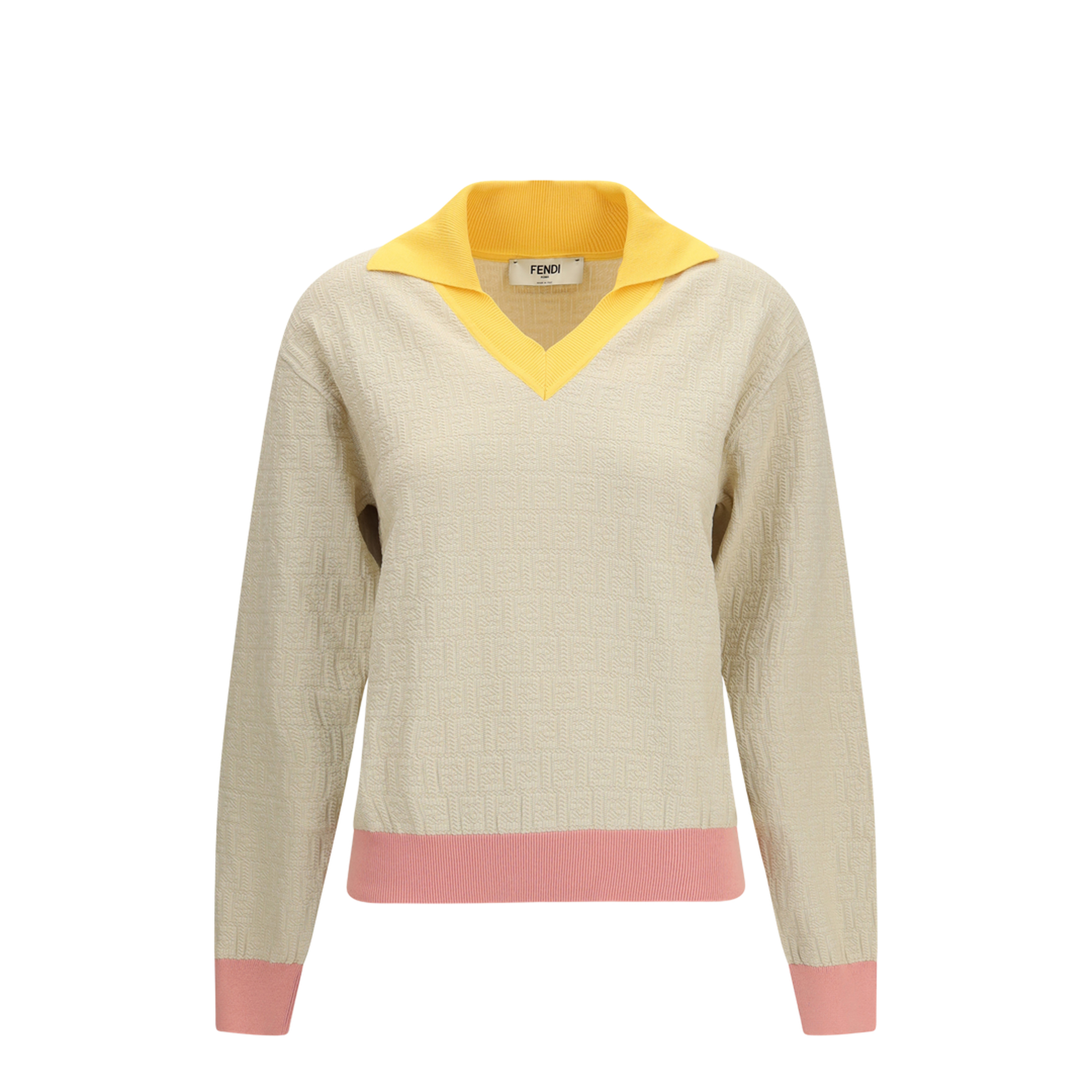 Cotton and Silk Sweater with Logo - Image 1