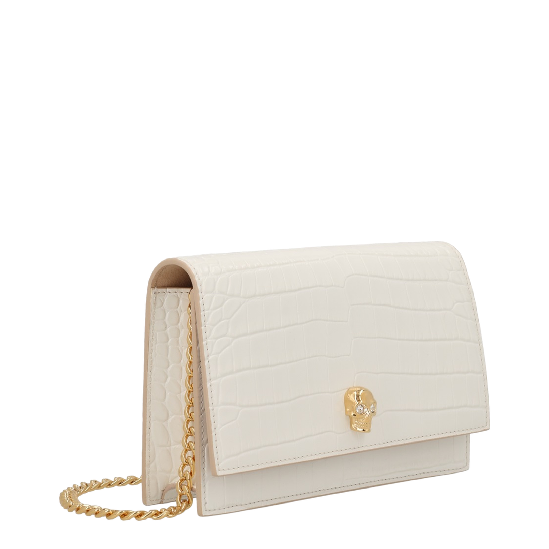 Skull Small Calf Leather Crossbody - Ivory - Image 2