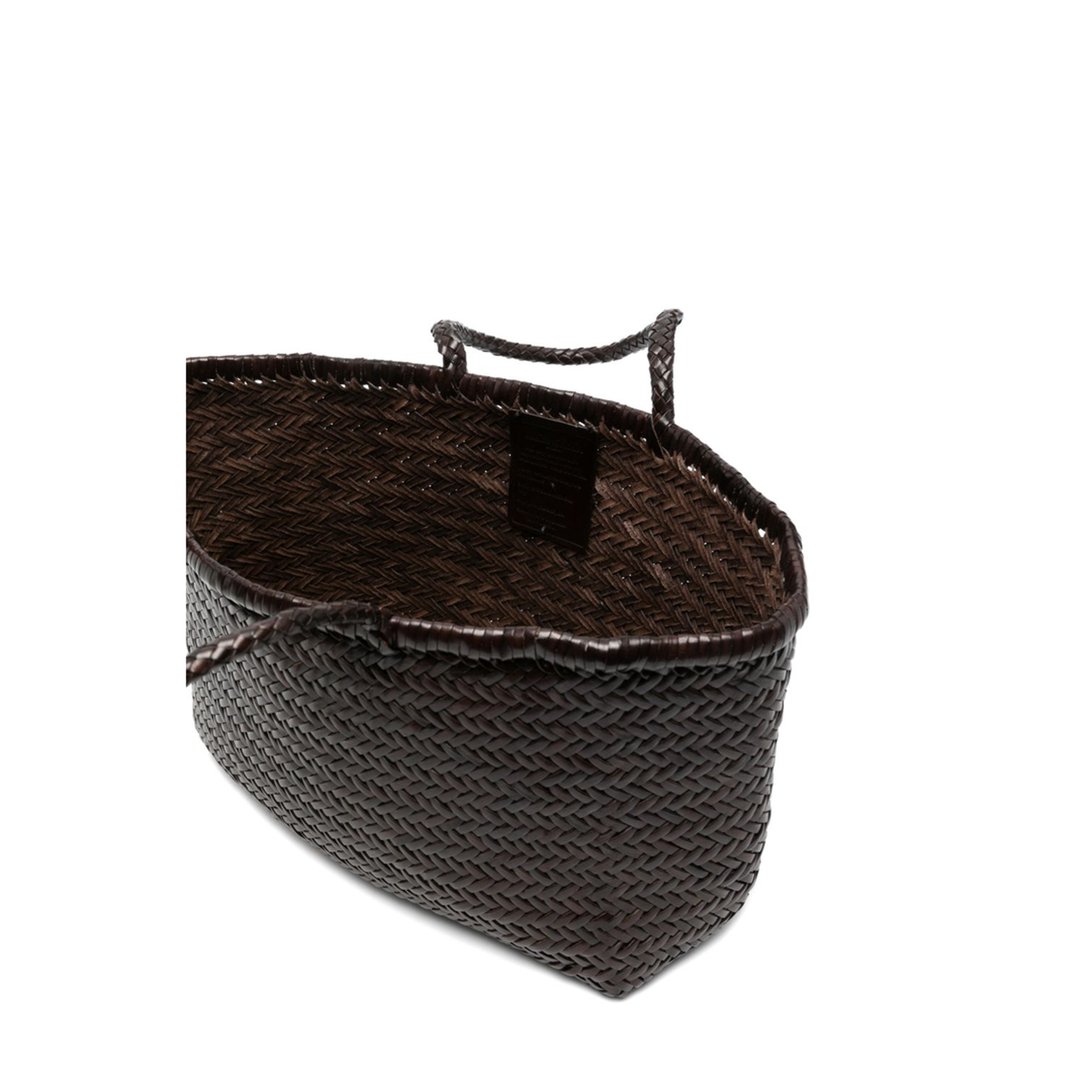 Triple Jump Small Buffalo Calf Leather Tote - Dark Brown - Image 5