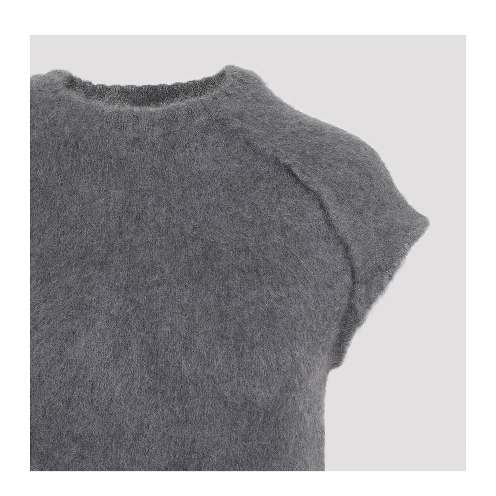 Knit Grey Virgin Wool Long Dress - Image 3