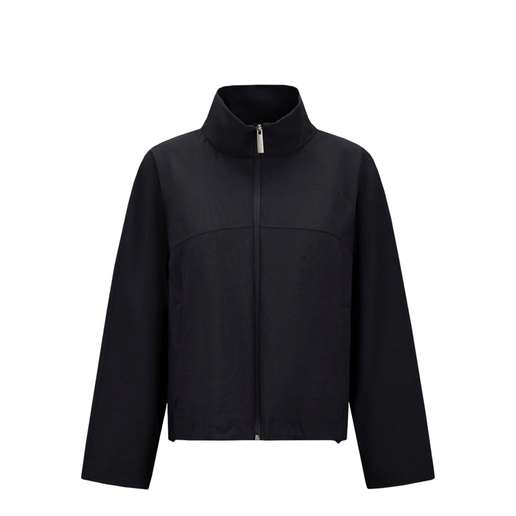 High-Neck Laminar Jacket In Wool-Touch Fabric - Image 1