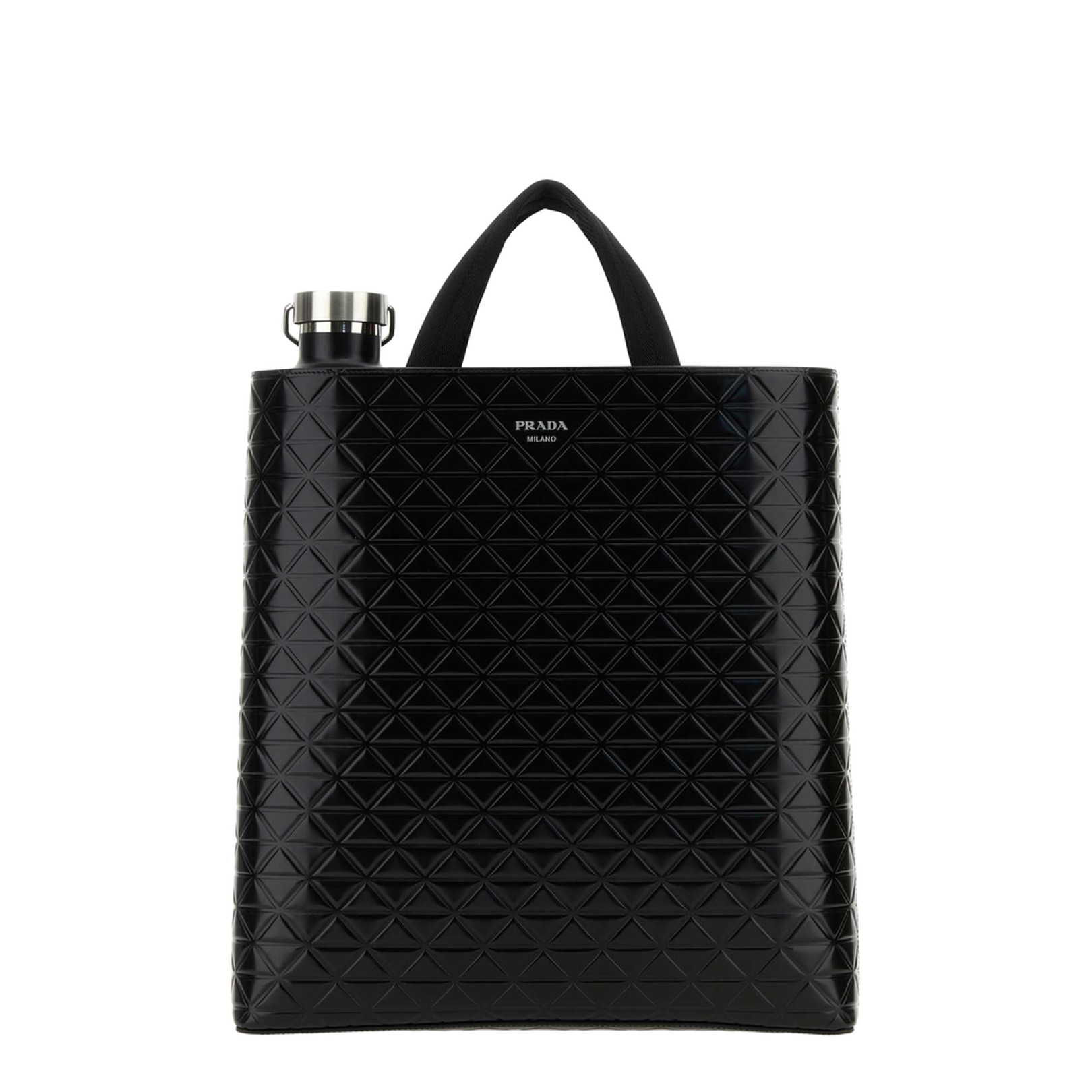 Black Leather Shopping Bag - Image 2