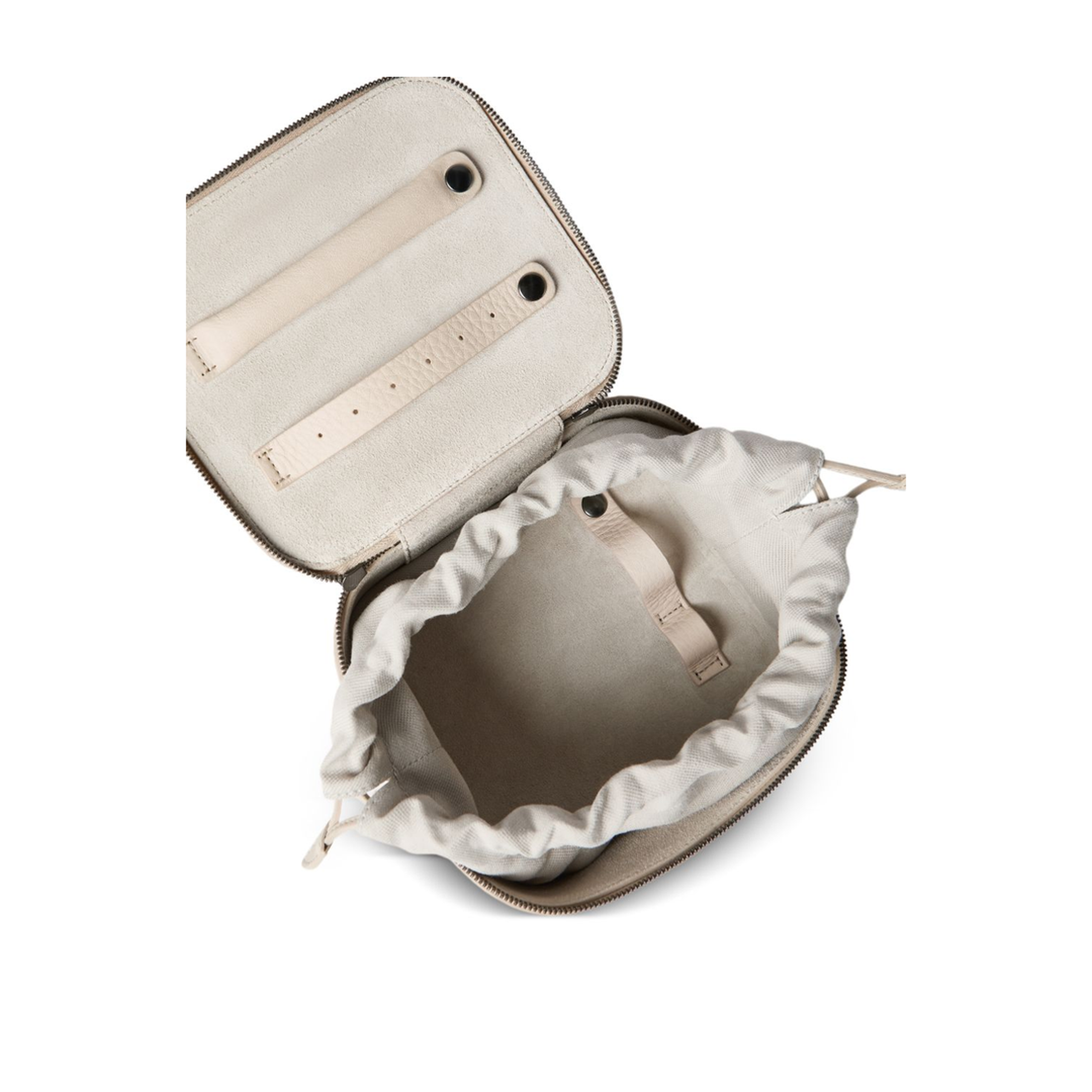 Zipper Grained Calfskin Jewelry Box - White - Image 4