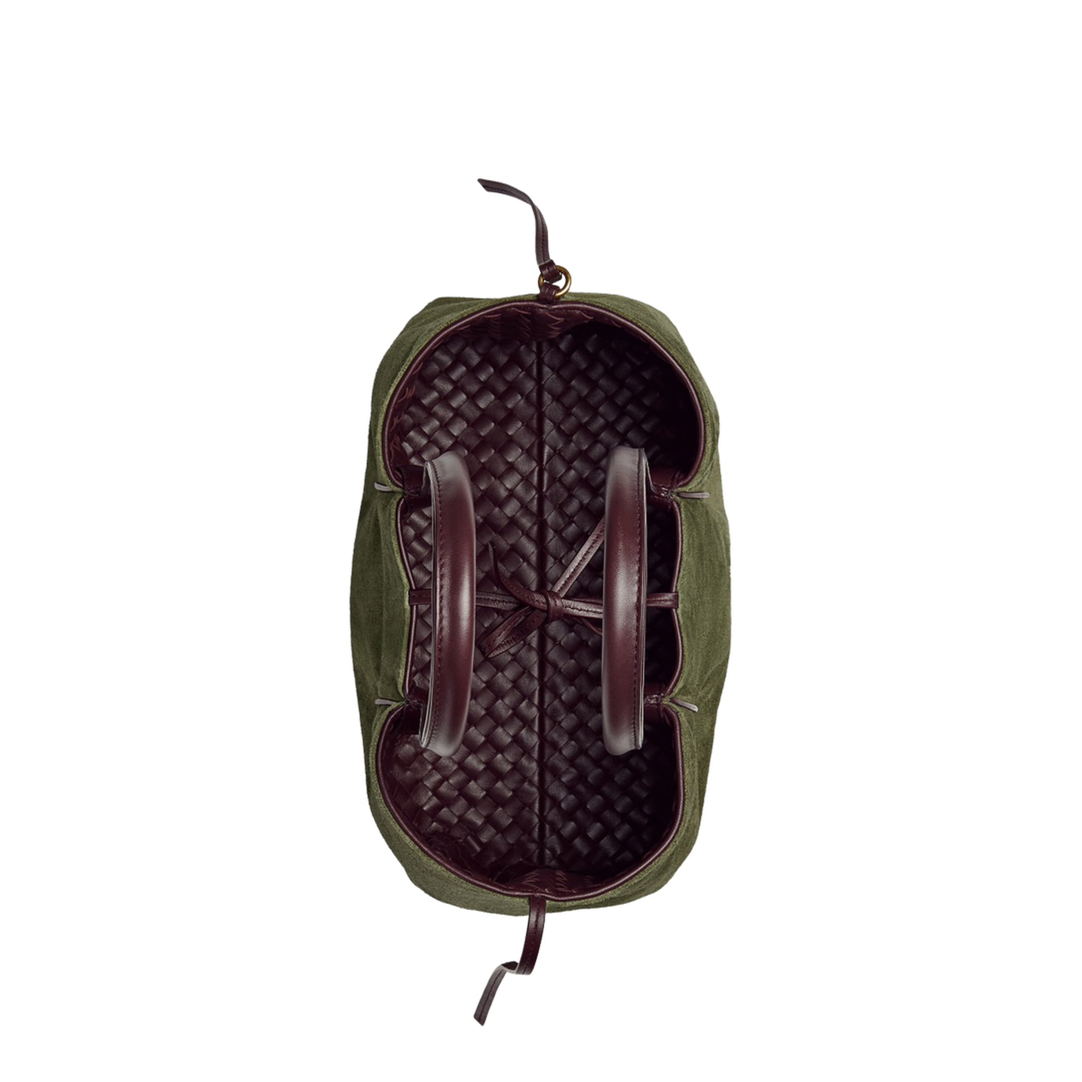 Pinacoteca Medium Calfskin Tote Bag - Dark barolo/Pickle - Image 4