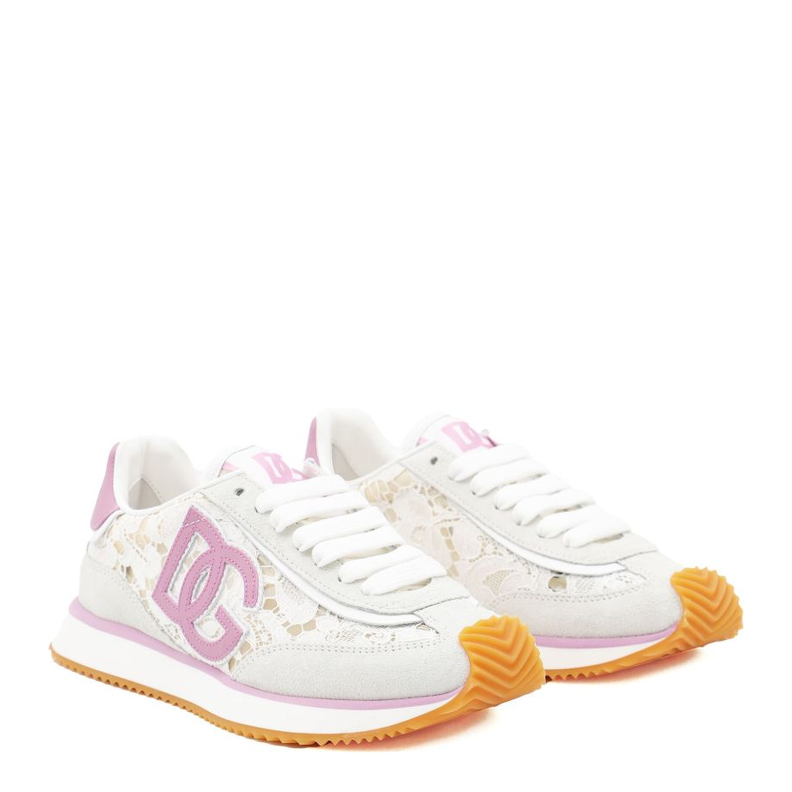 Cushion Sneakers in Lace and Fabric - Image 3