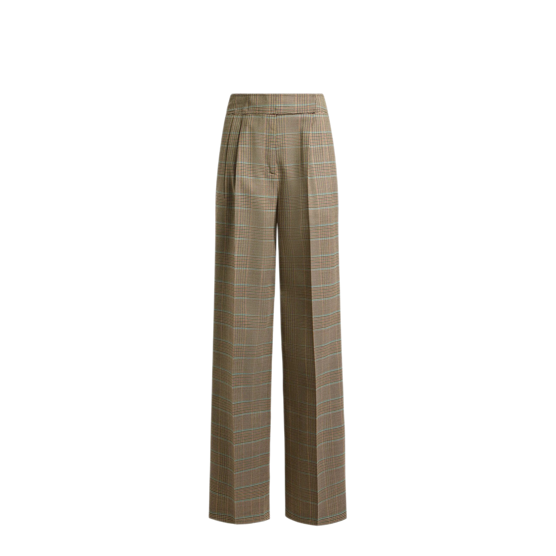 Stretch Wool Trousers with Prince of Wales Pattern - Image 1