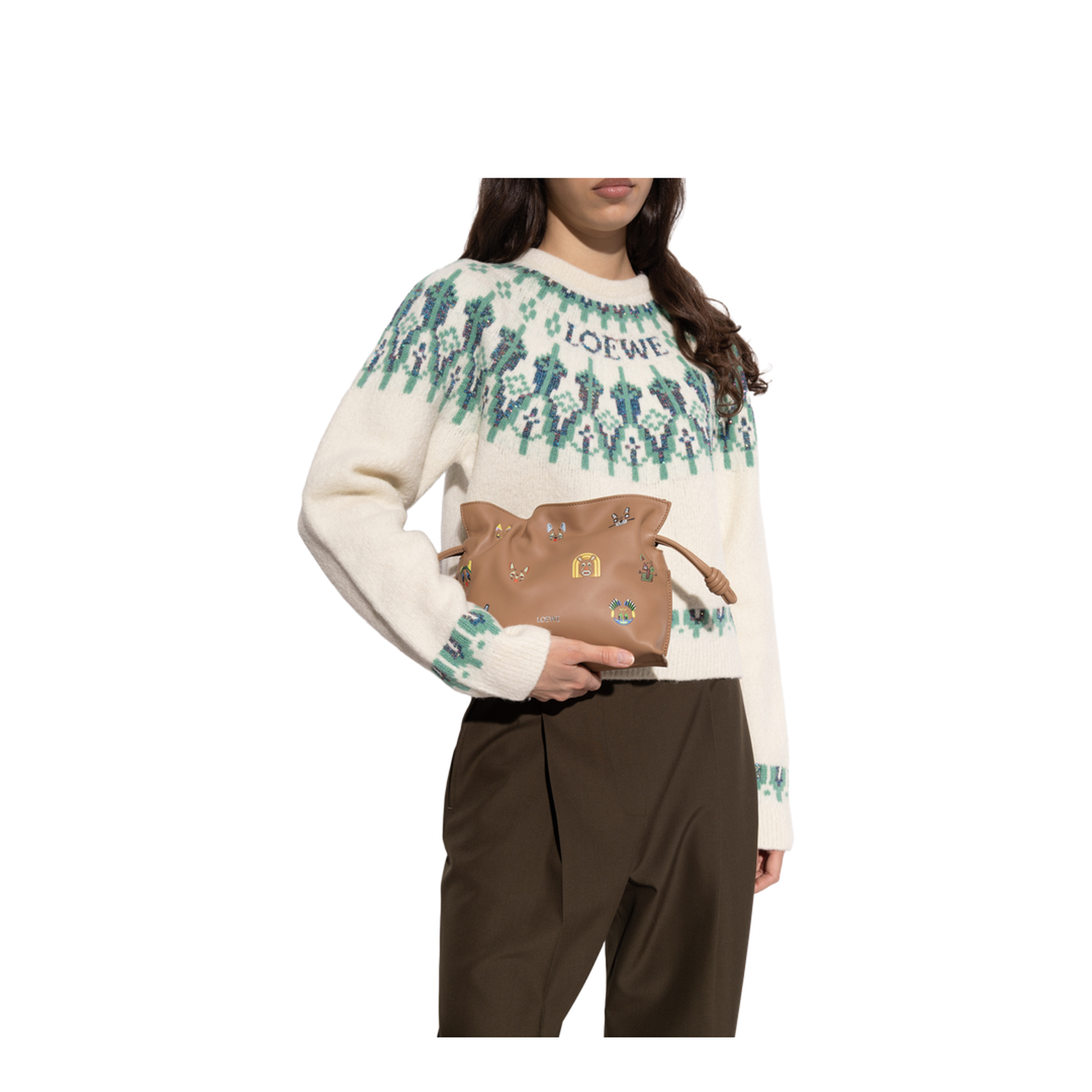 Flamenco Mini Calfskin Clutch Bags - Beige - Image 2