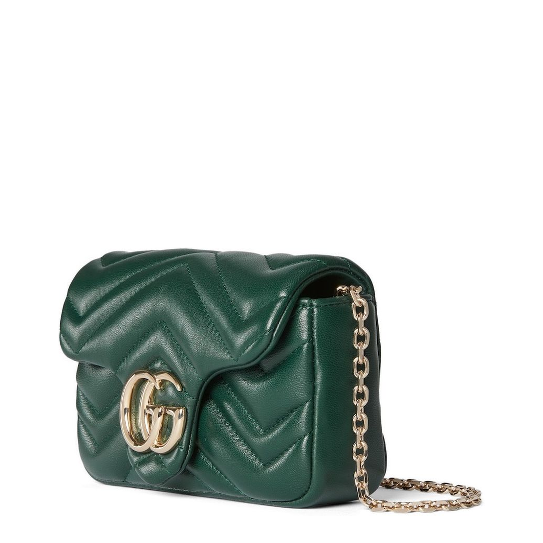 GG Marmont Mini Shoulder Bag Matelassé Nappa Leather - Green - Image 4