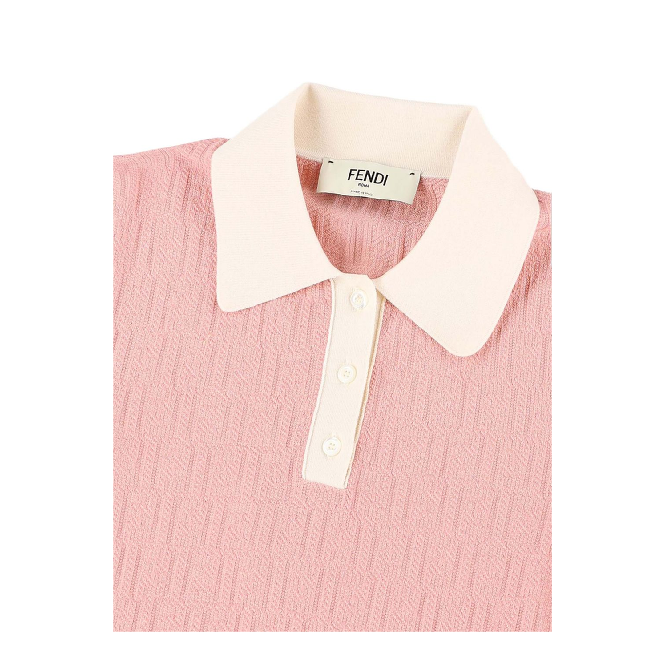 Pink Polo Dress with FF Jacquard - Image 3