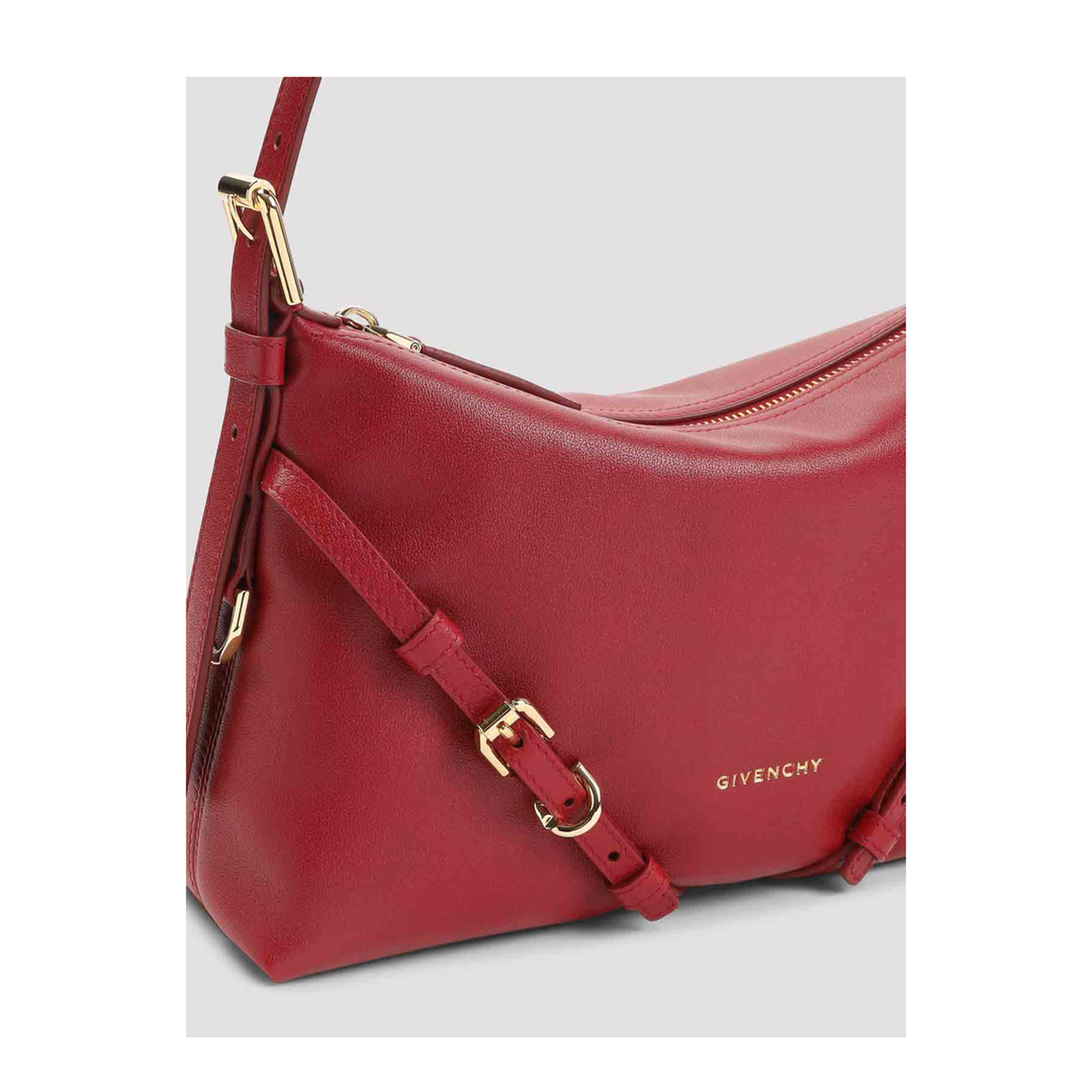 Voyou Mini Calfskin Shoulder Bag - Dark Red - Image 3