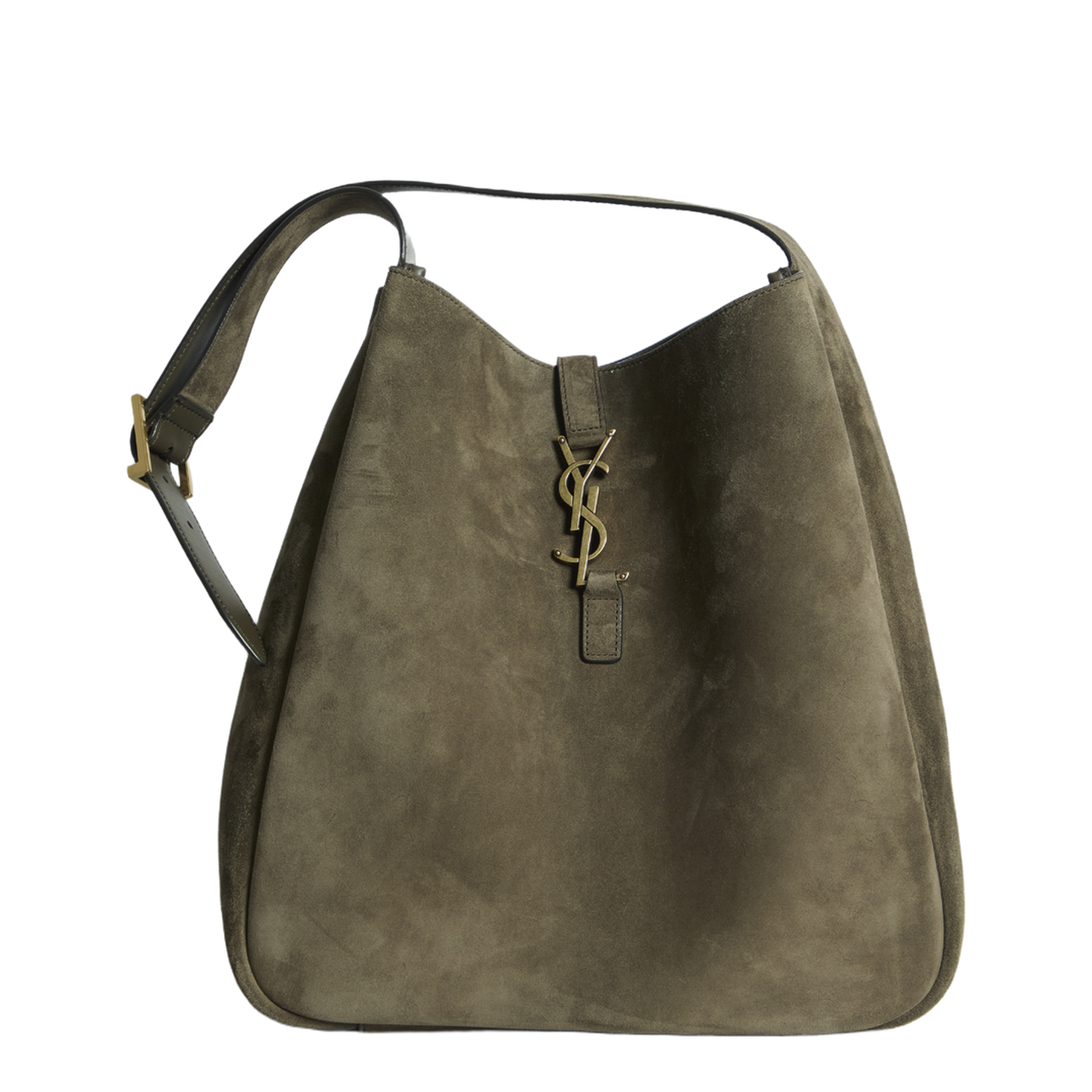 LE 5 À 7 Large Suede Shoulder Bags - Light Musk Green - Image 1