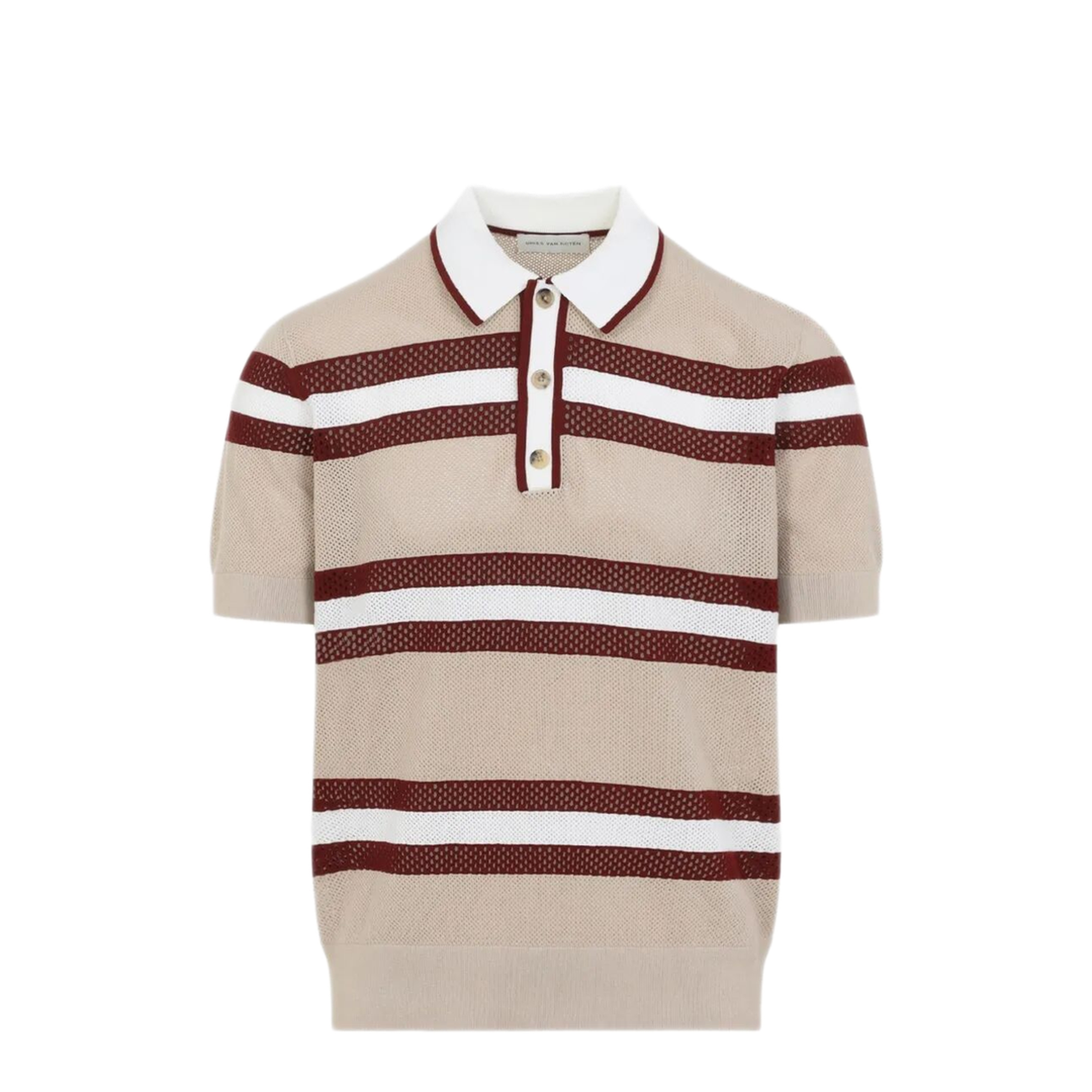 Mercy Viscose Mesh Tricolor Striped Polo Shirt - Image 1