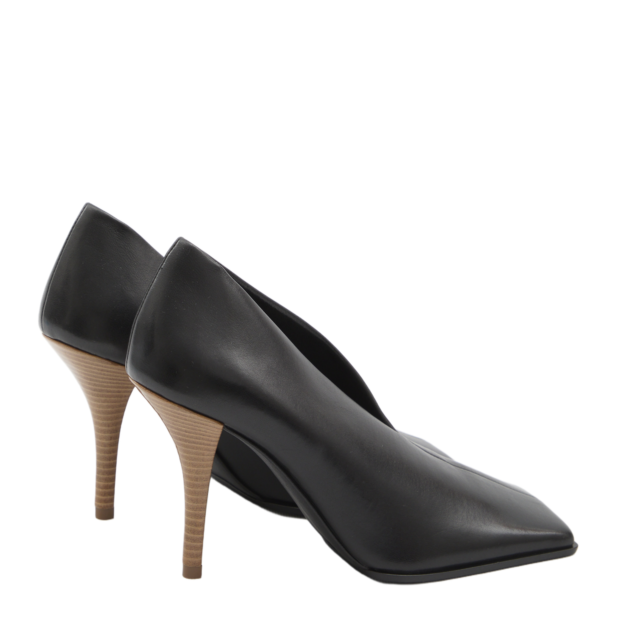 Soft Square Pumps in Leather - Image 3