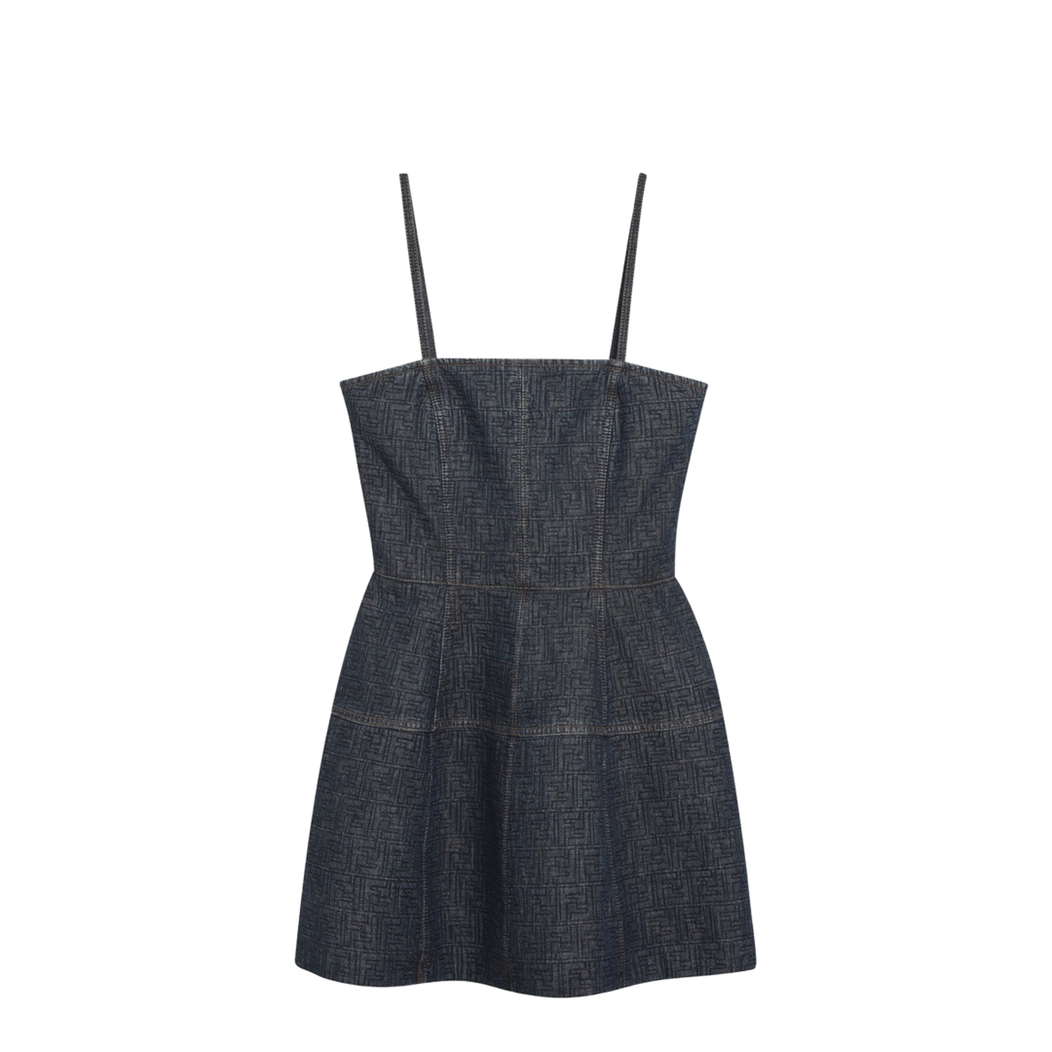 Dark Blue FF Denim Bustier Dress - Image 1