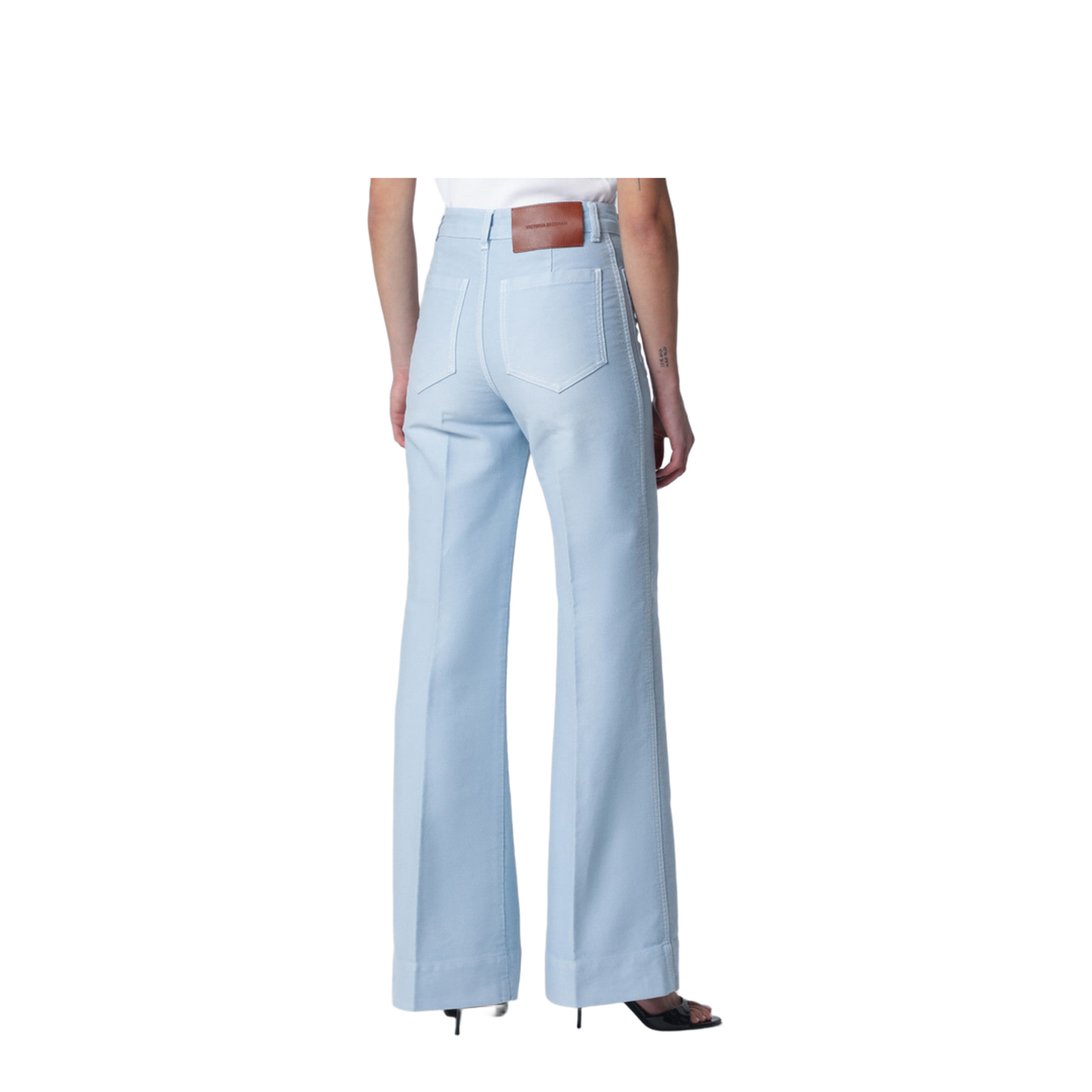 Sky Blue Cotton Alina Trousers - Image 2