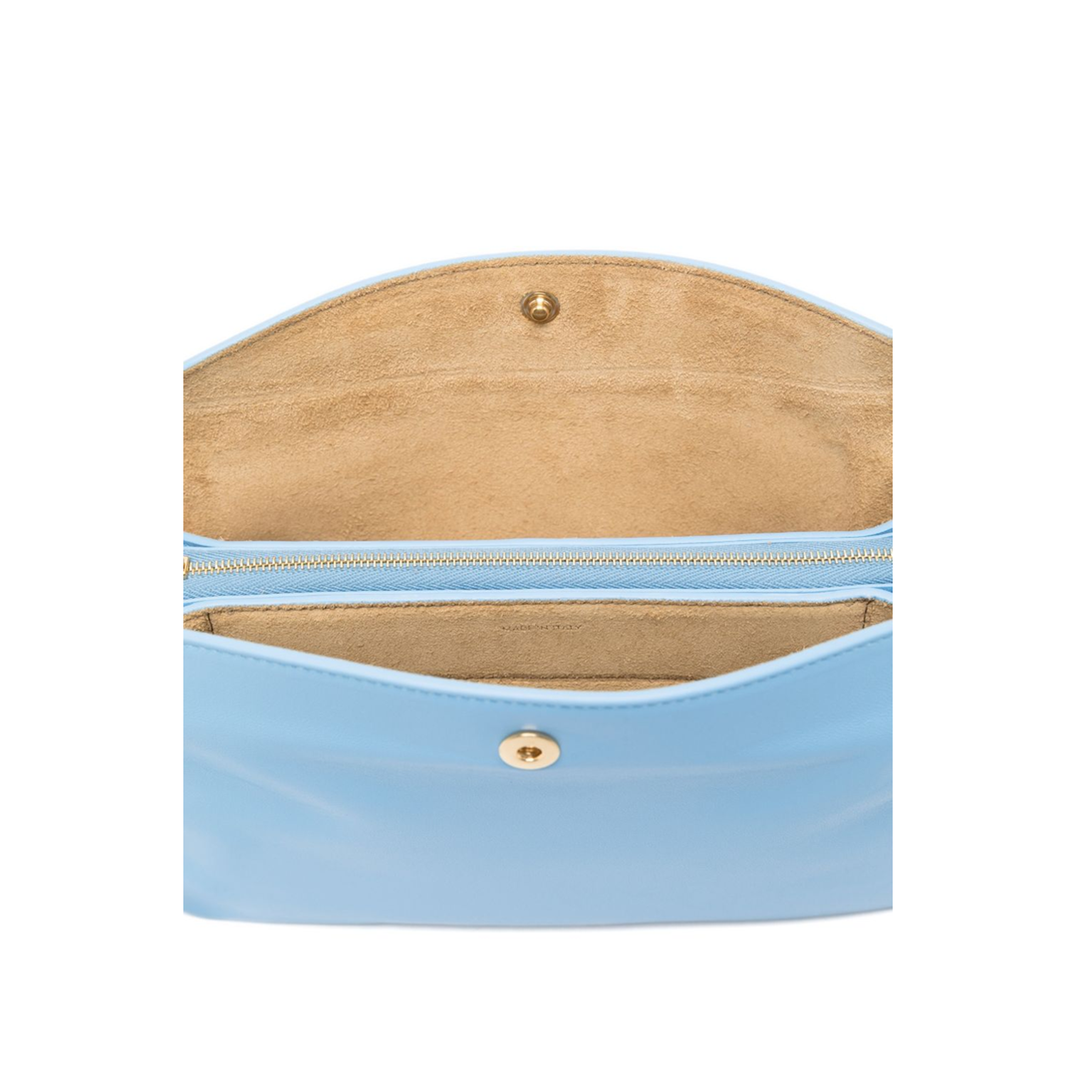 Trio Flap Mini Lambskin Crossbody Bag - Teal Blue - Image 4