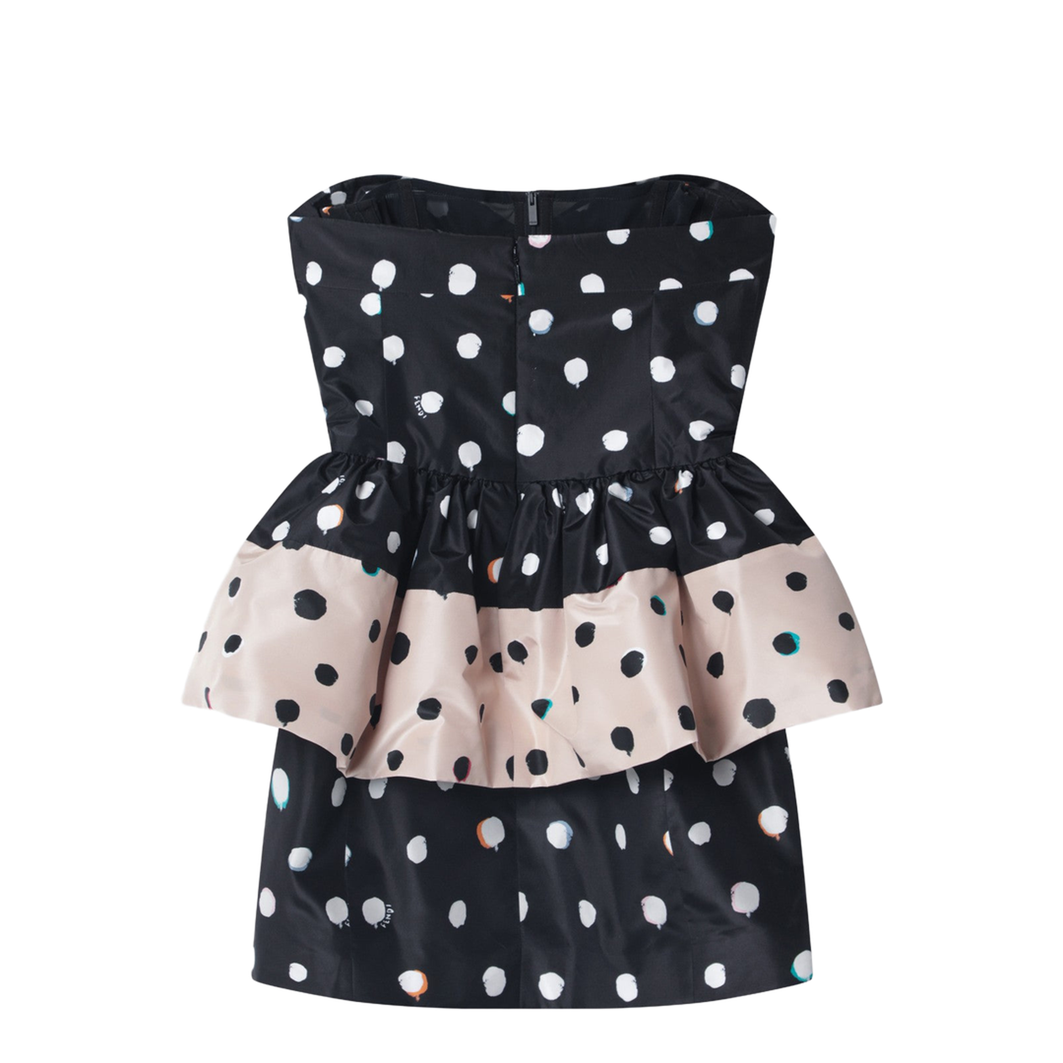 Black Printed Taffeta Dress - Image 2