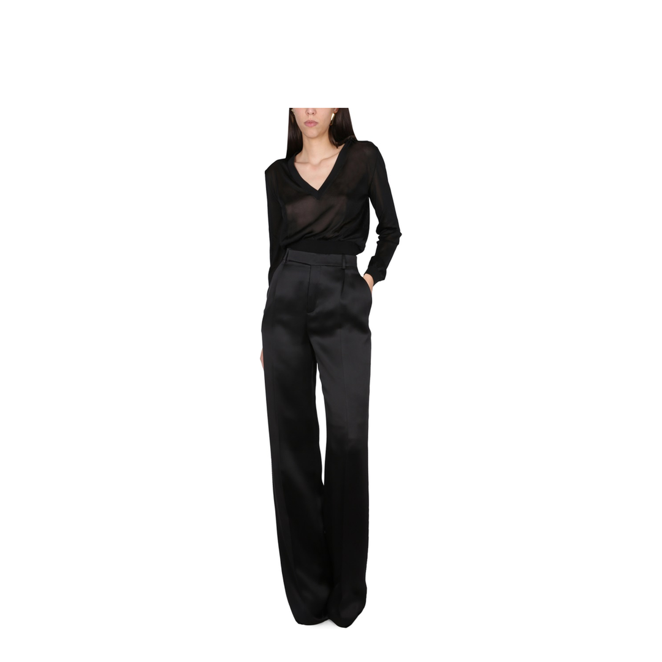Satin Flared Pants - Image 2