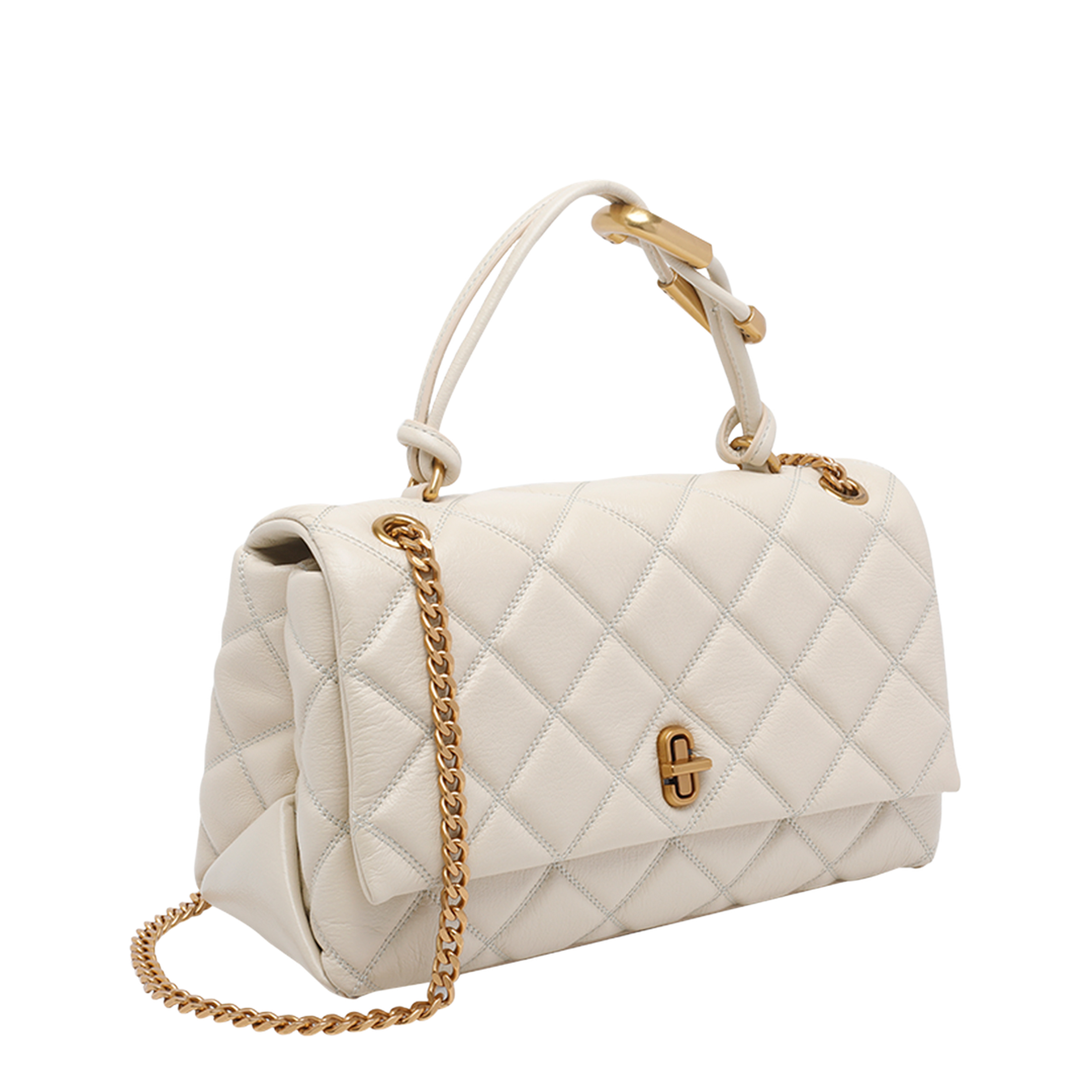 Dual Chain Shoulder Bag - White - Image 2