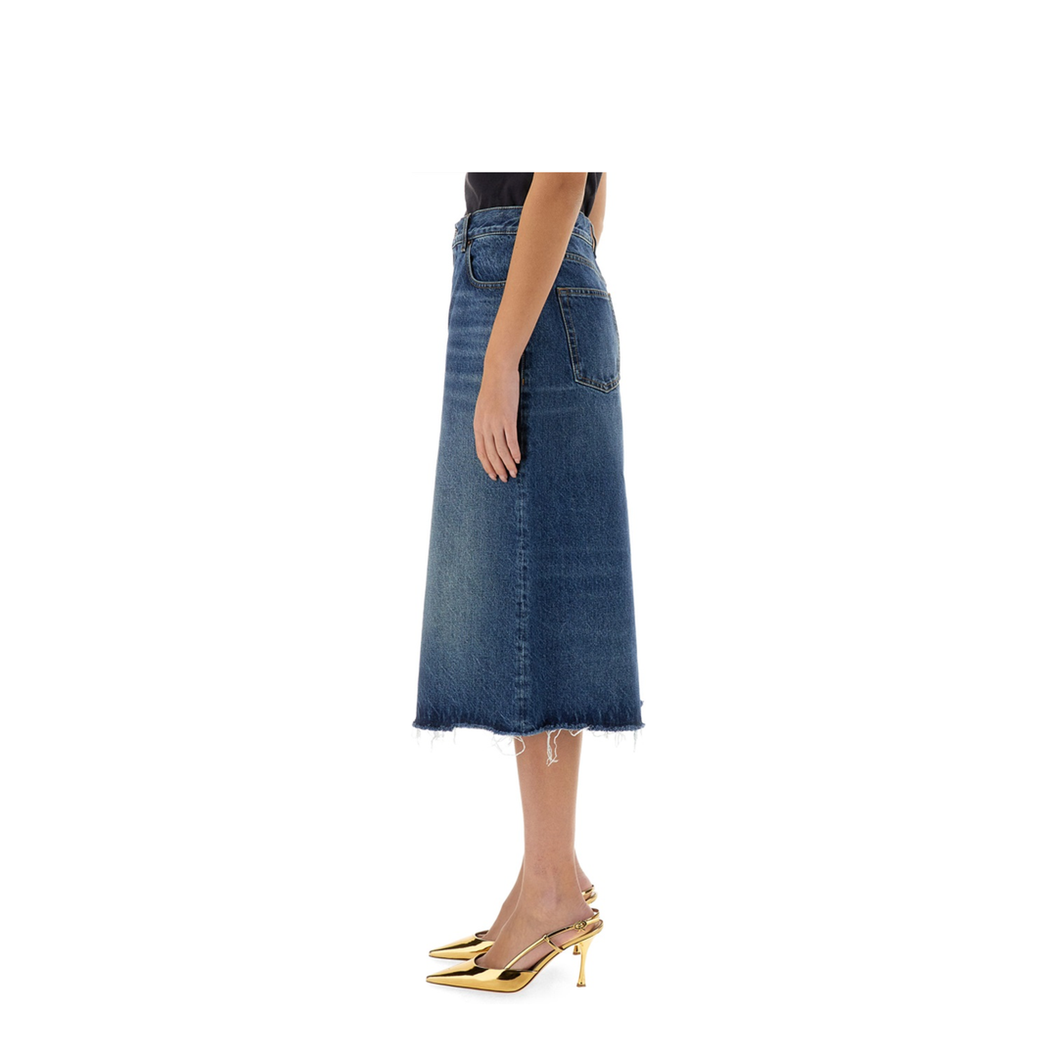 Patchwork Denim Bermuda Shorts - Image 4