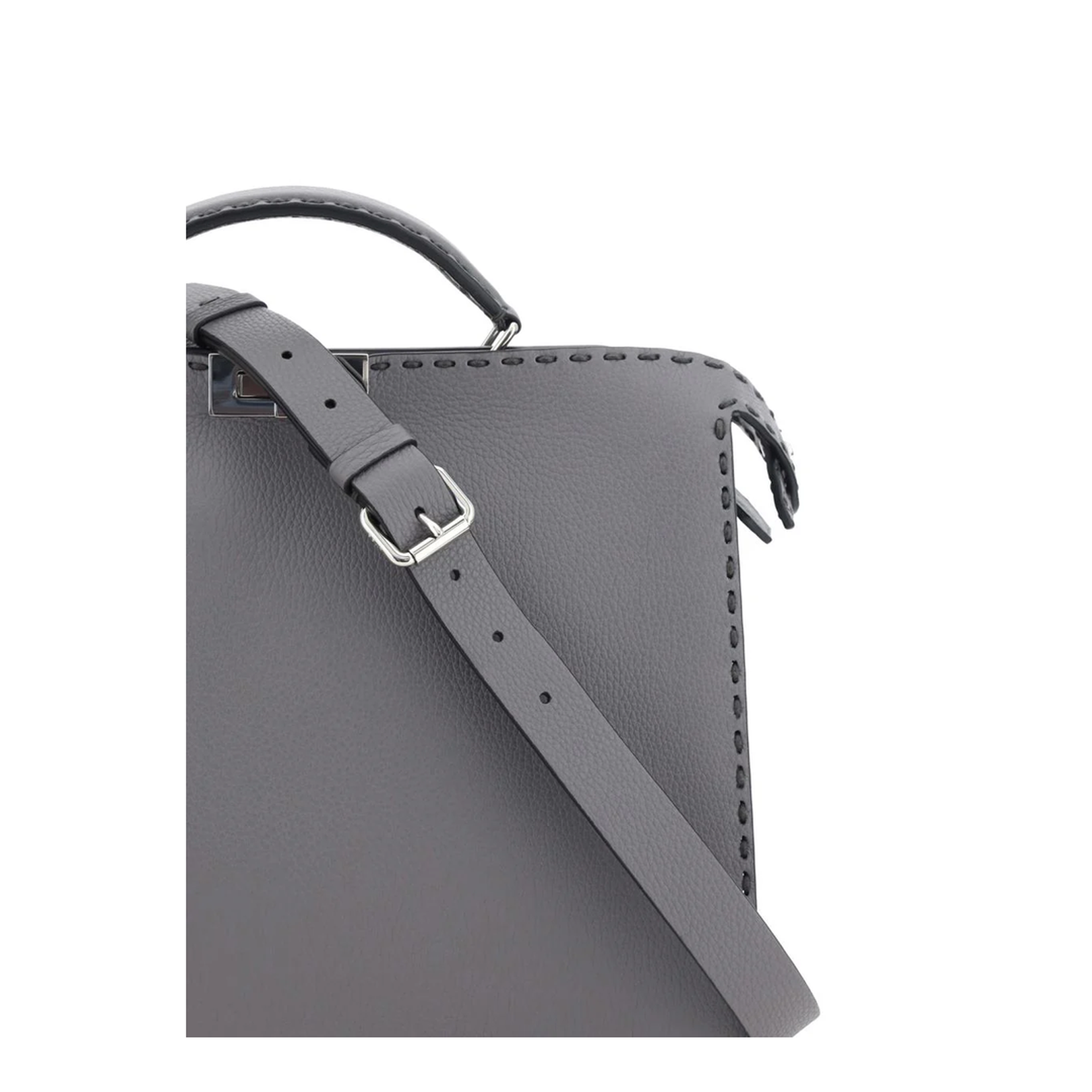 Peekaboo ISeeU Medium Leather Top Handle Bags - Gray - Image 4