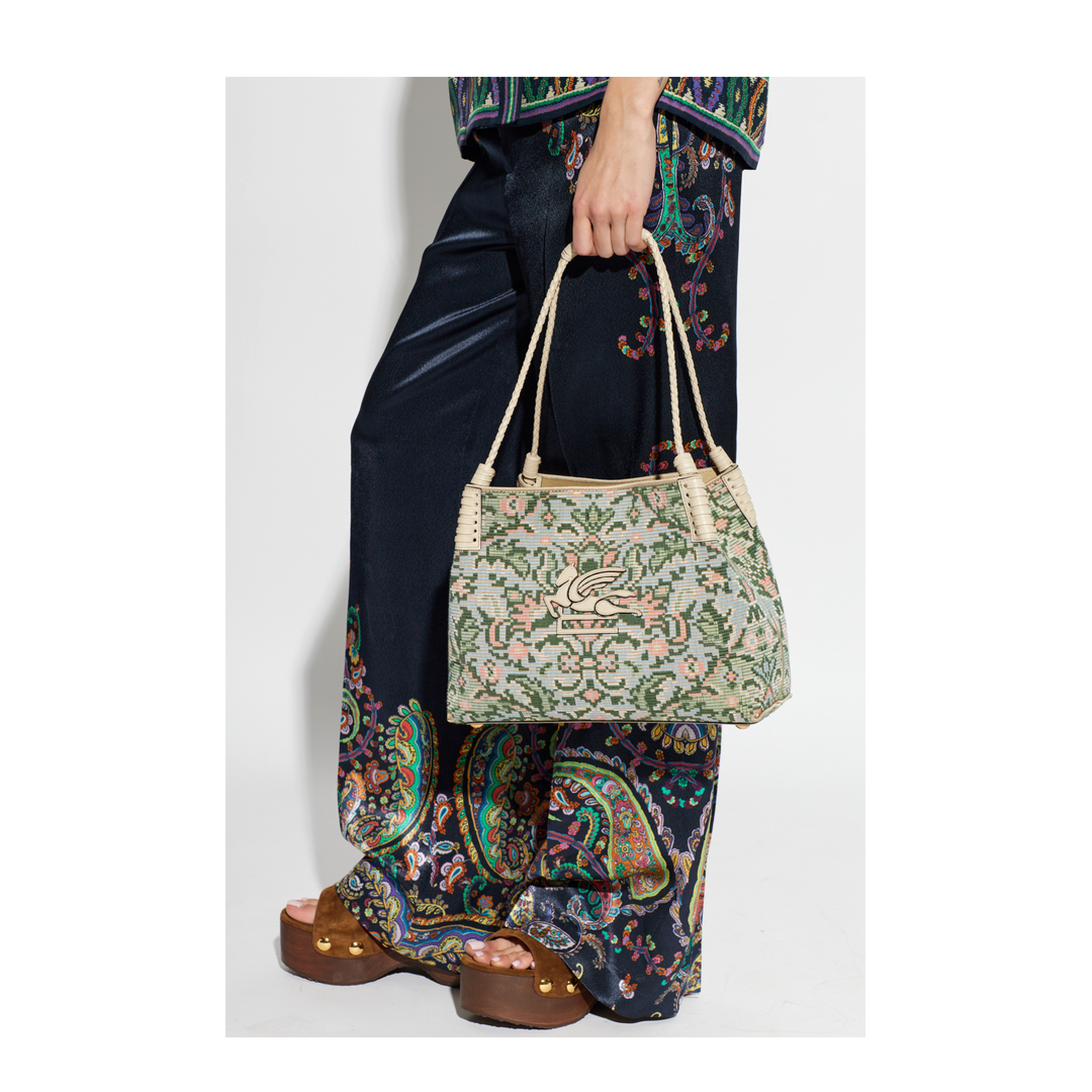 Libra Medium Beaded Textile Tote - Multicolor - Image 2