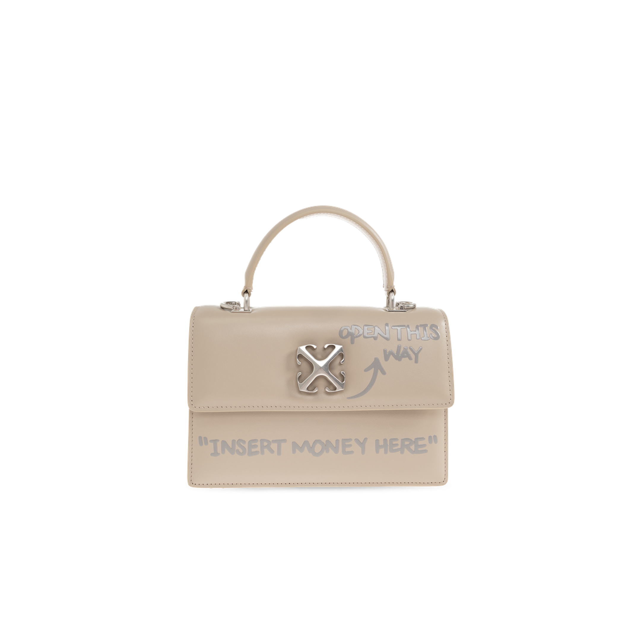 Jitney 1.4 Calf Leather Top-Handle Bag - Beige - Image 1