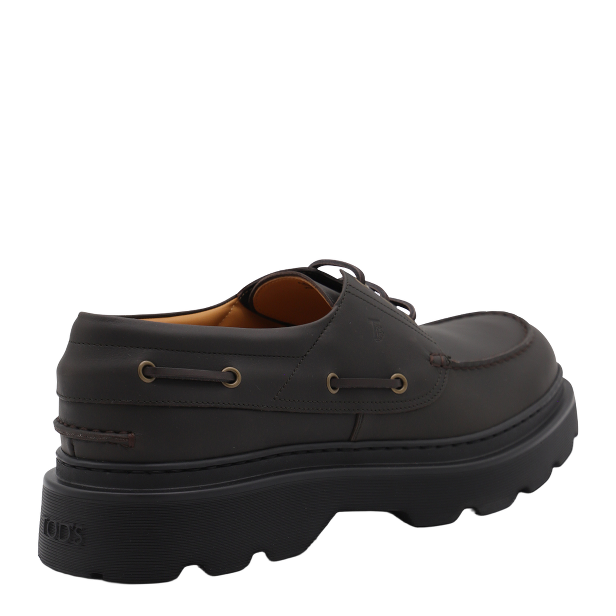 Coffee Brown Front Button Fastening Moc Stitching - Image 6