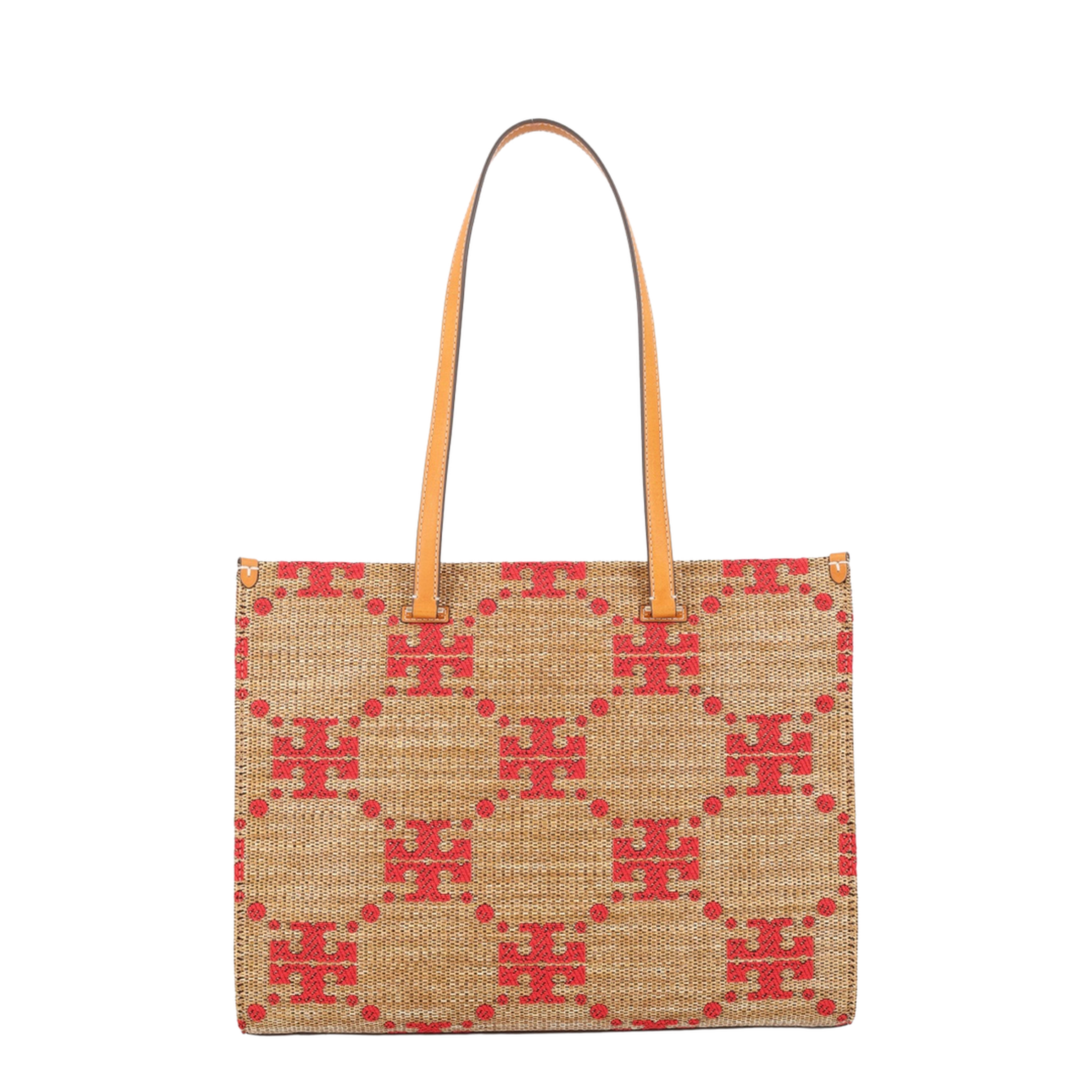T Monogram Jacquard Raffia Tote - Natural - Image 1