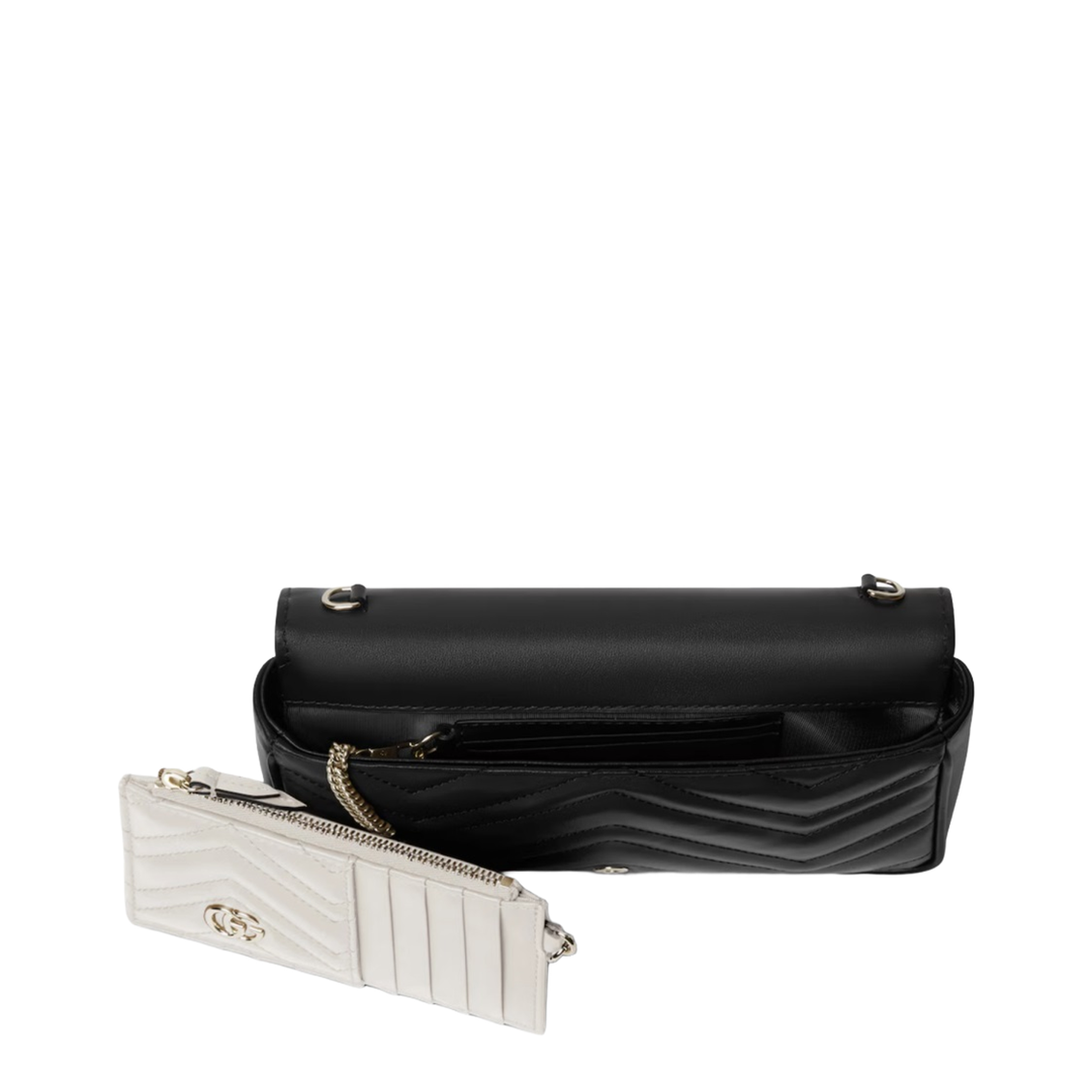 Marmont Small Leather Shoulder Bag - Black - Image 6