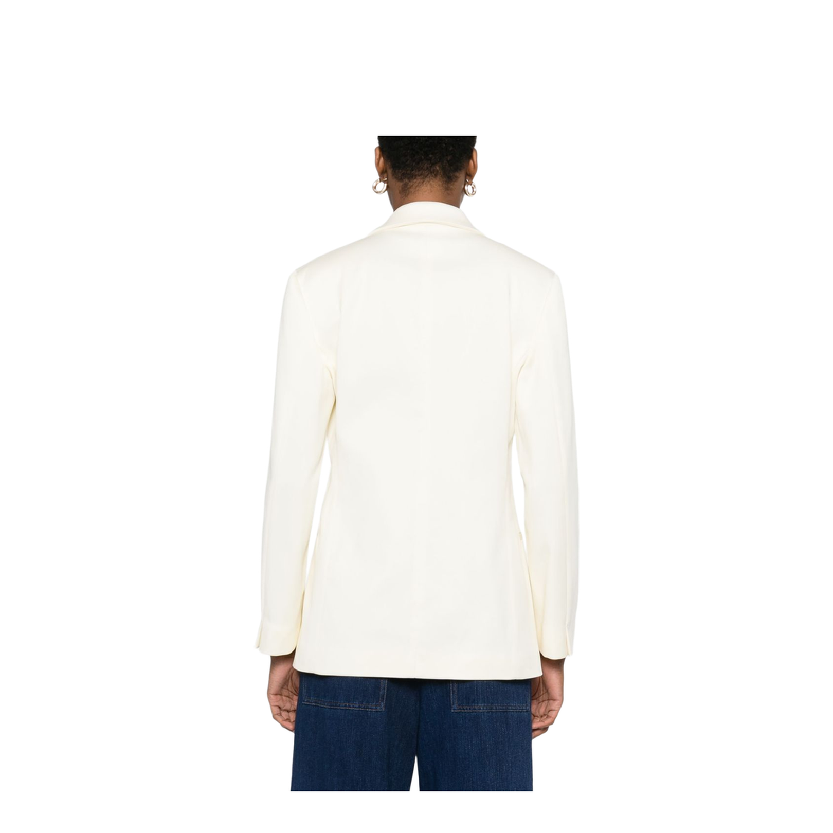 Cotton Single-Breasted Blazer Jacket - Image 5