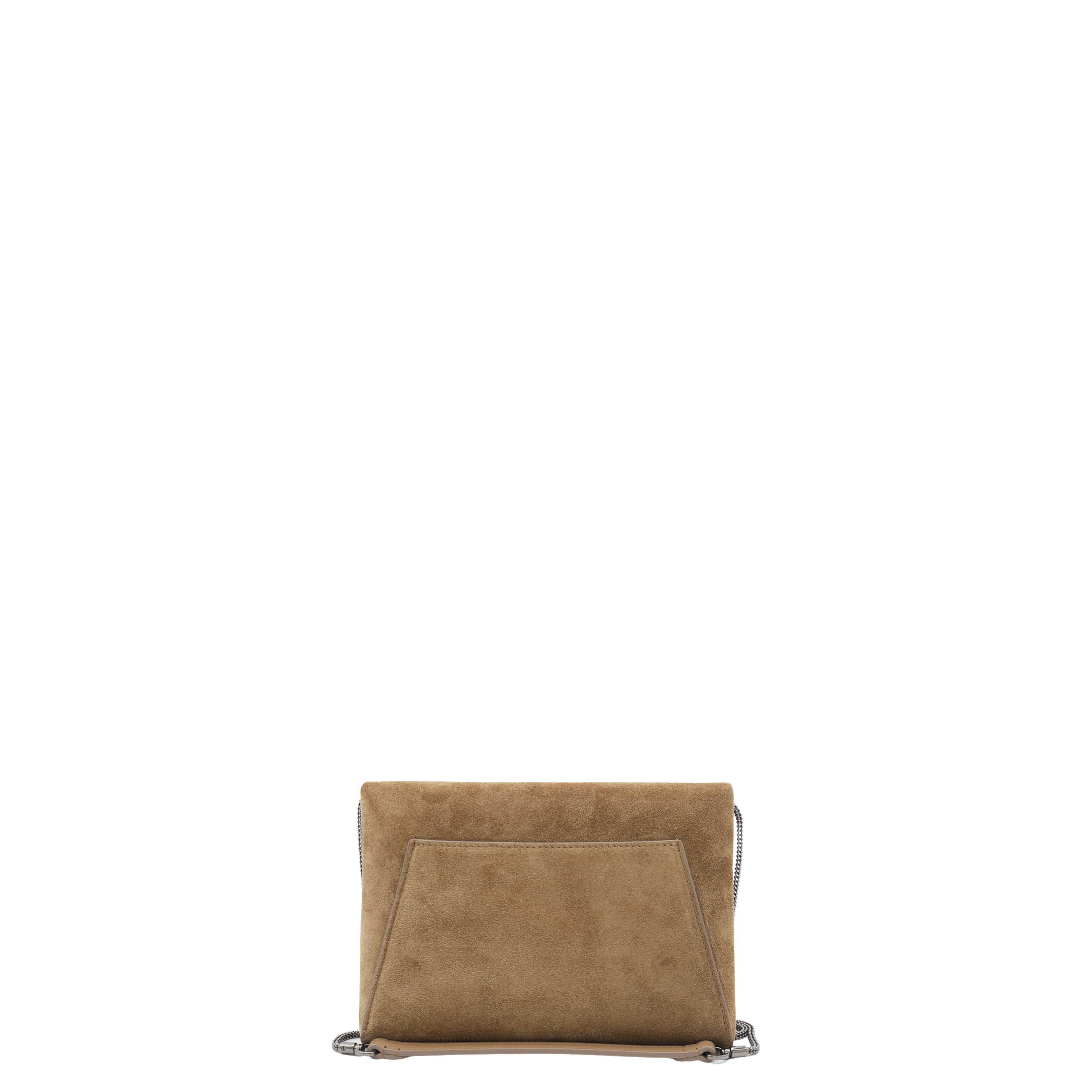 Suede Clutch Bag Brown - Image 5