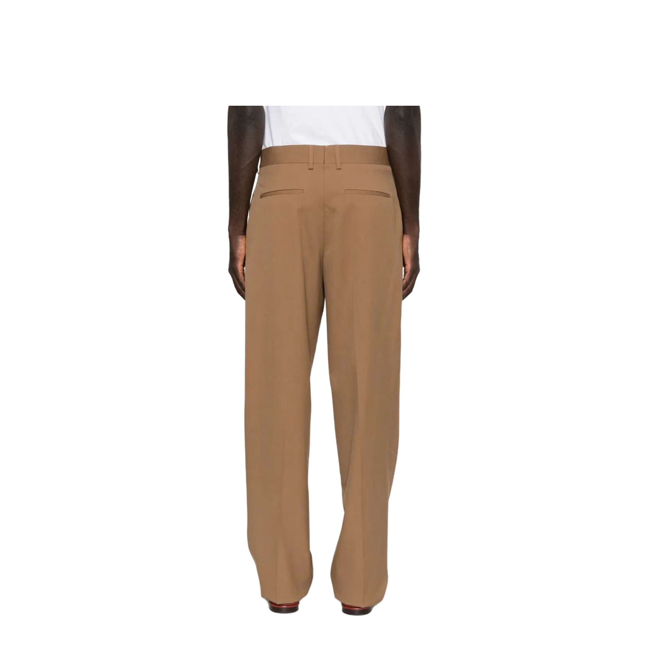 Rust Wool Cigarette Trousers - Image 3