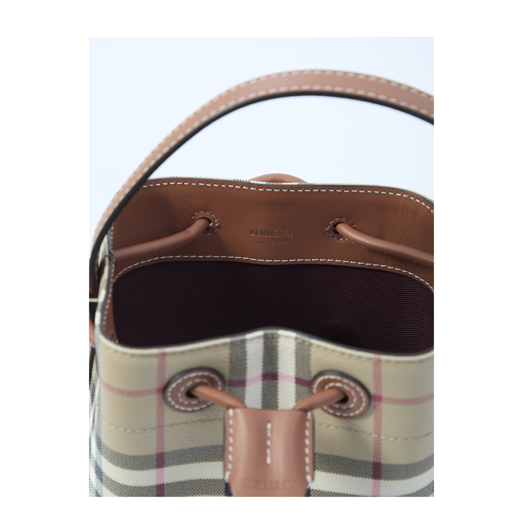 Check Mini Bucket Bag - Image 4