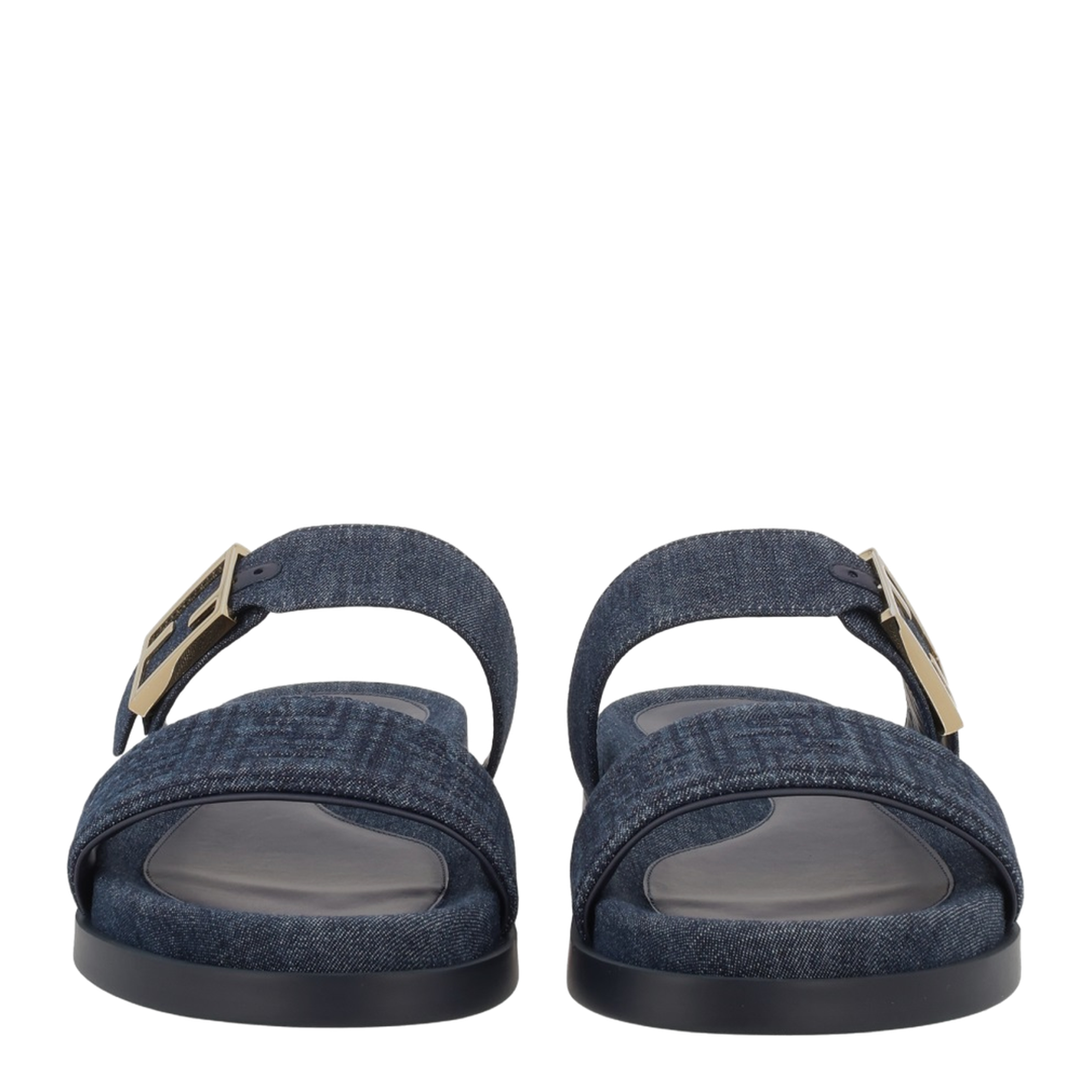 Dark Blue Denim Fabric Slides - Image 3