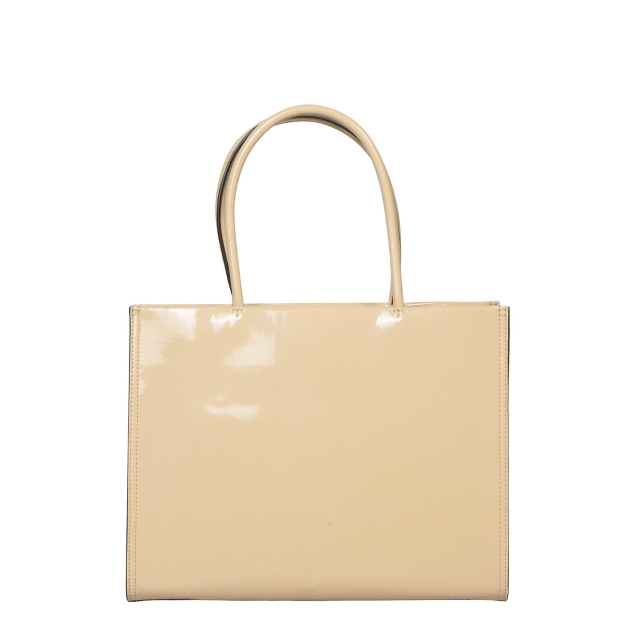 Small Polyurethane Tote - Beige - Image 2