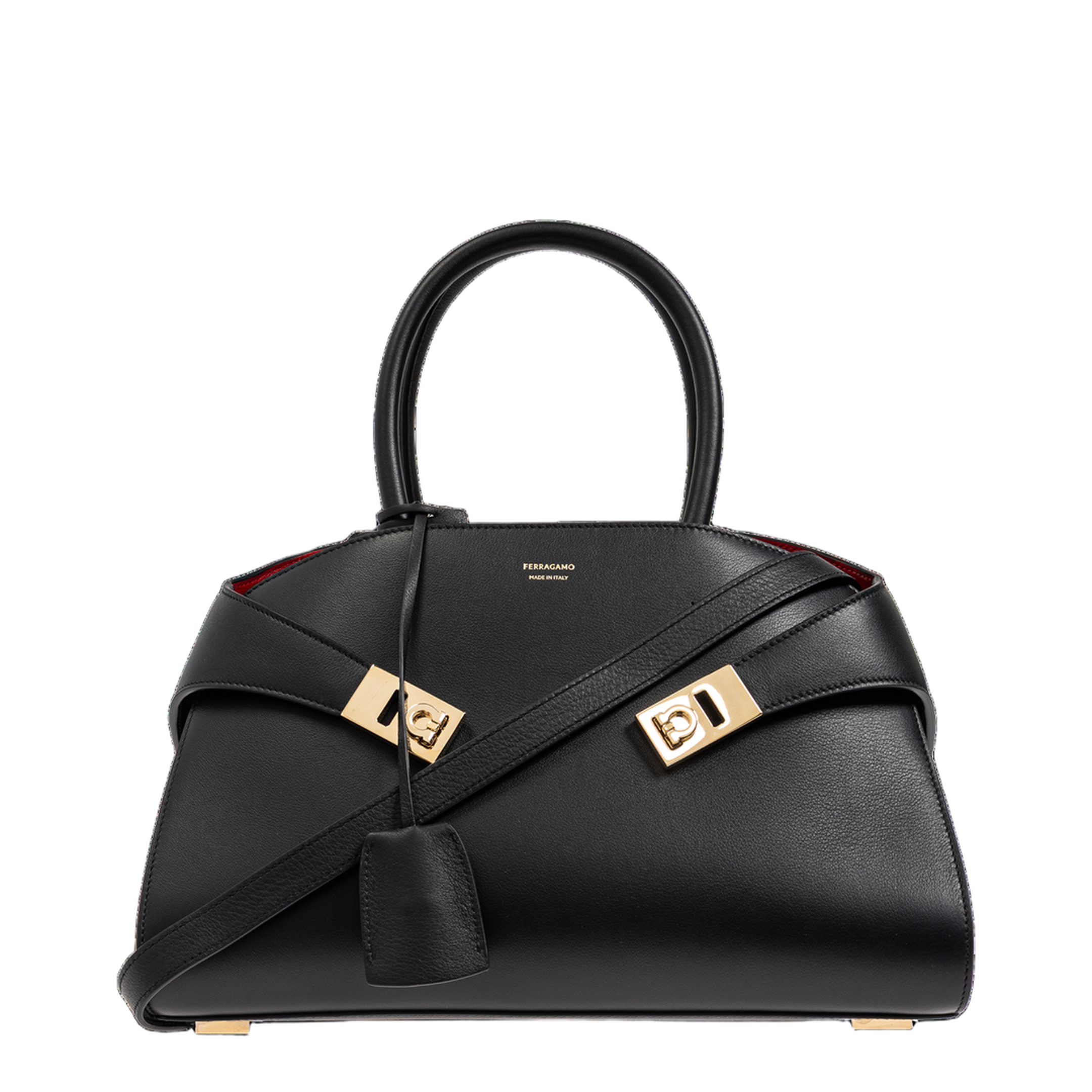 Hug Small Calfskin Handbag - Black - Image 1